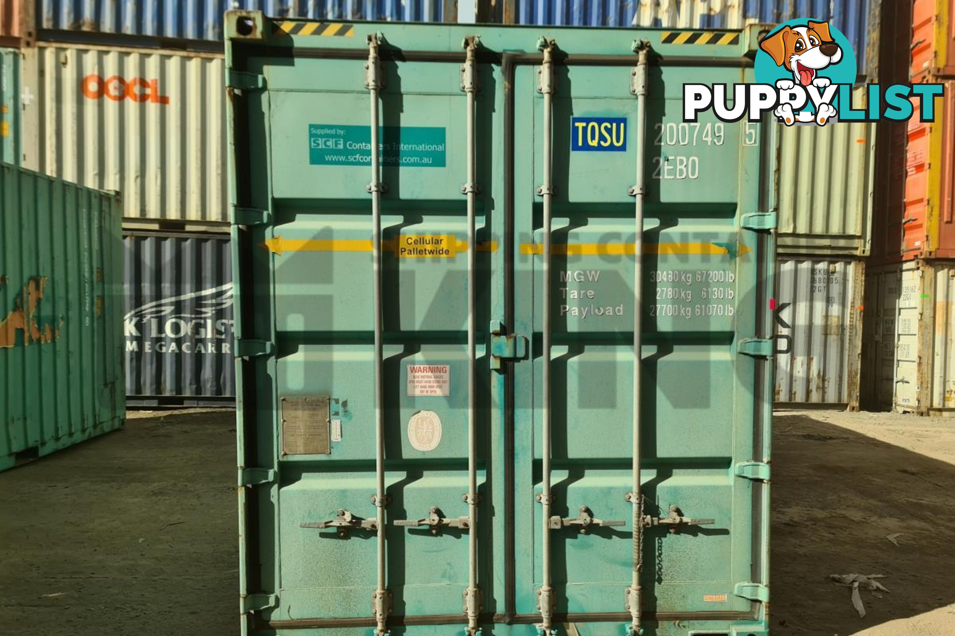 20' HIGH CUBE BULKER SHIPPING CONTAINER (STEEL FLOOR WITH ROOF HATCHES, 2 PALLETS WIDE)