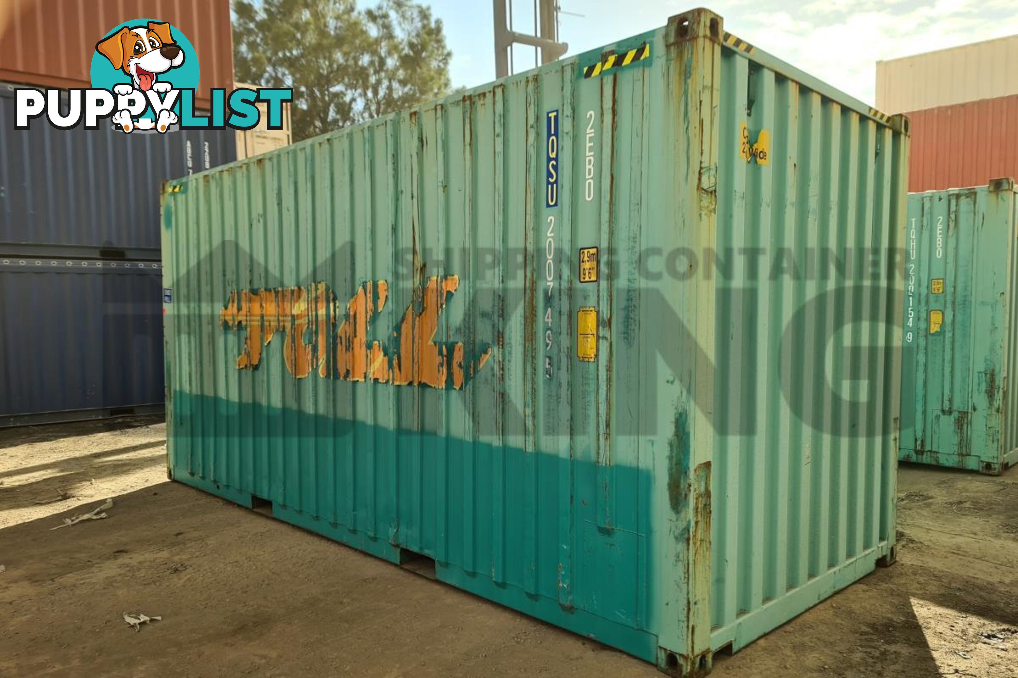 20' HIGH CUBE BULKER SHIPPING CONTAINER (STEEL FLOOR WITH ROOF HATCHES, 2 PALLETS WIDE)