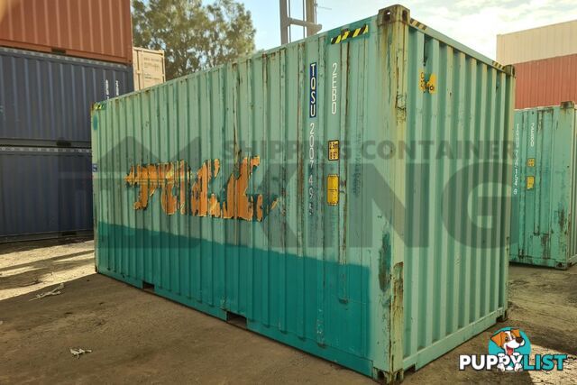 20' HIGH CUBE BULKER SHIPPING CONTAINER (STEEL FLOOR WITH ROOF HATCHES, 2 PALLETS WIDE)