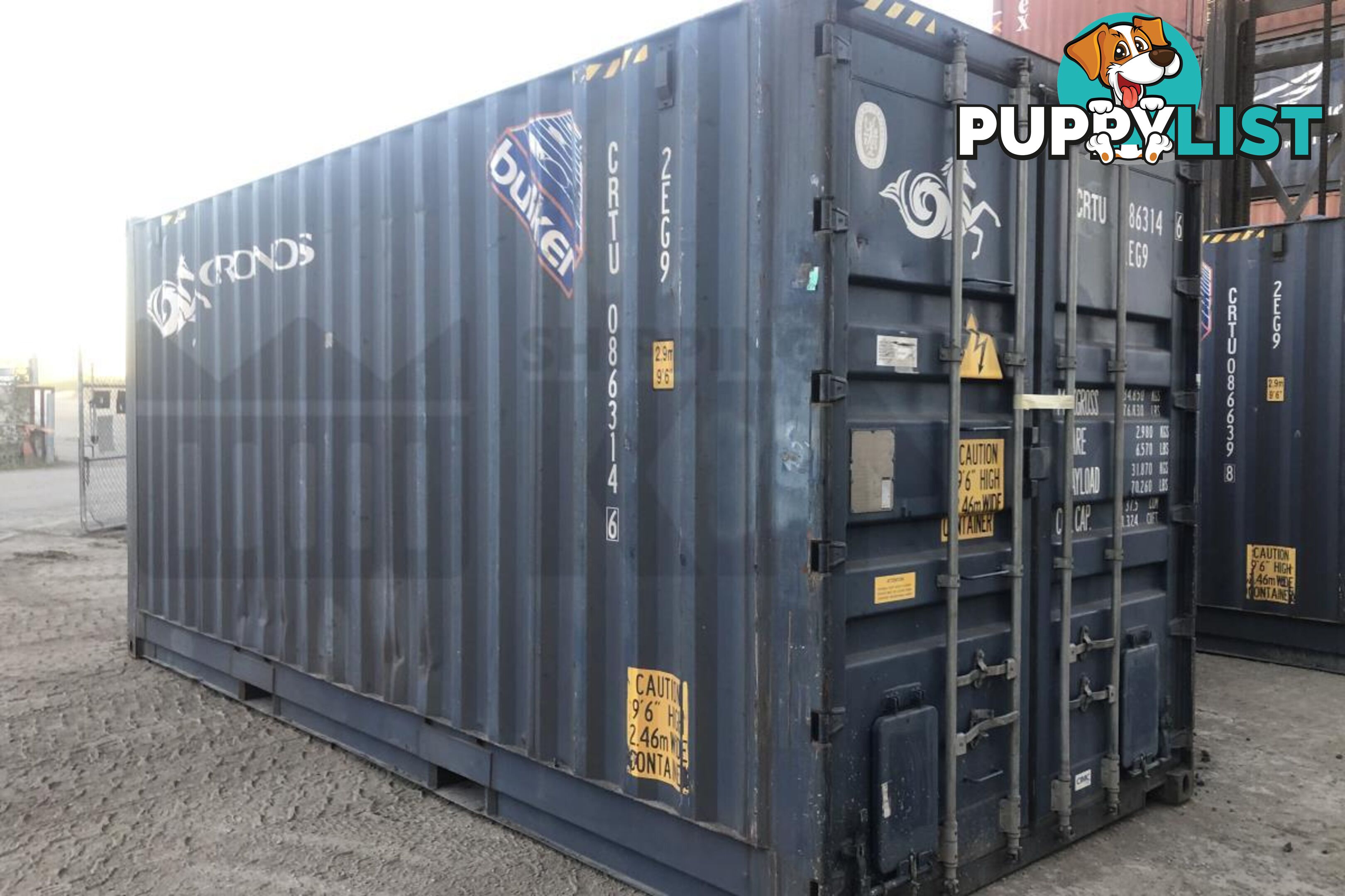 20' HIGH CUBE BULKER SHIPPING CONTAINER (STEEL FLOOR WITH ROOF HATCHES, 2 PALLETS WIDE) - in Rockhampton