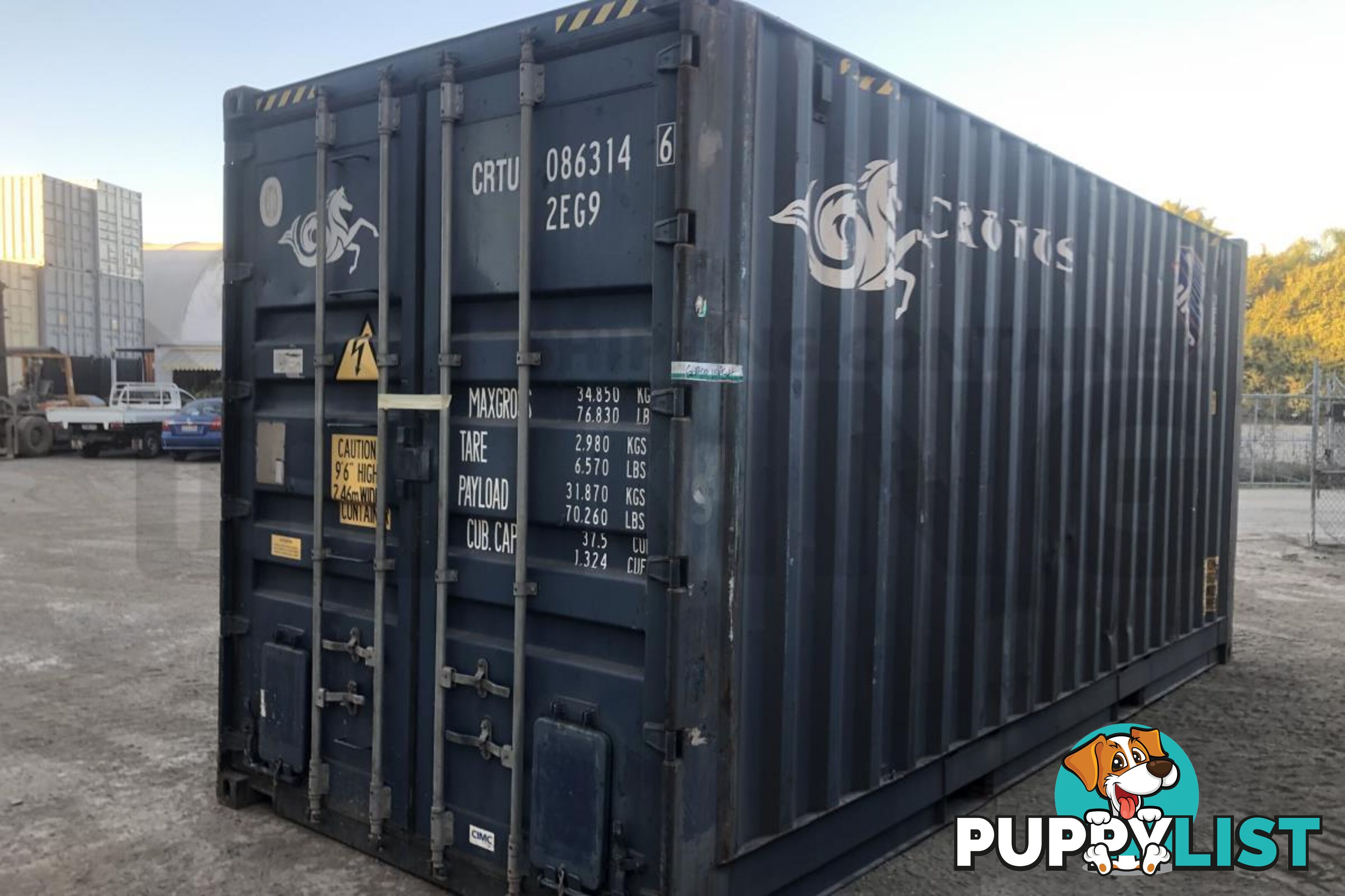 20' HIGH CUBE BULKER SHIPPING CONTAINER (STEEL FLOOR WITH ROOF HATCHES, 2 PALLETS WIDE) - in Rockhampton