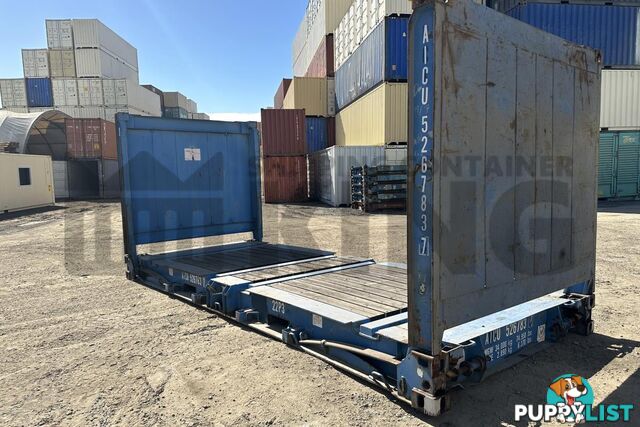 20' FLAT RACK SHIPPING CONTAINER (WITH COLLAPSIBLE ENDS)