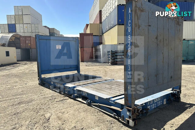 20' FLAT RACK SHIPPING CONTAINER (WITH COLLAPSIBLE ENDS)