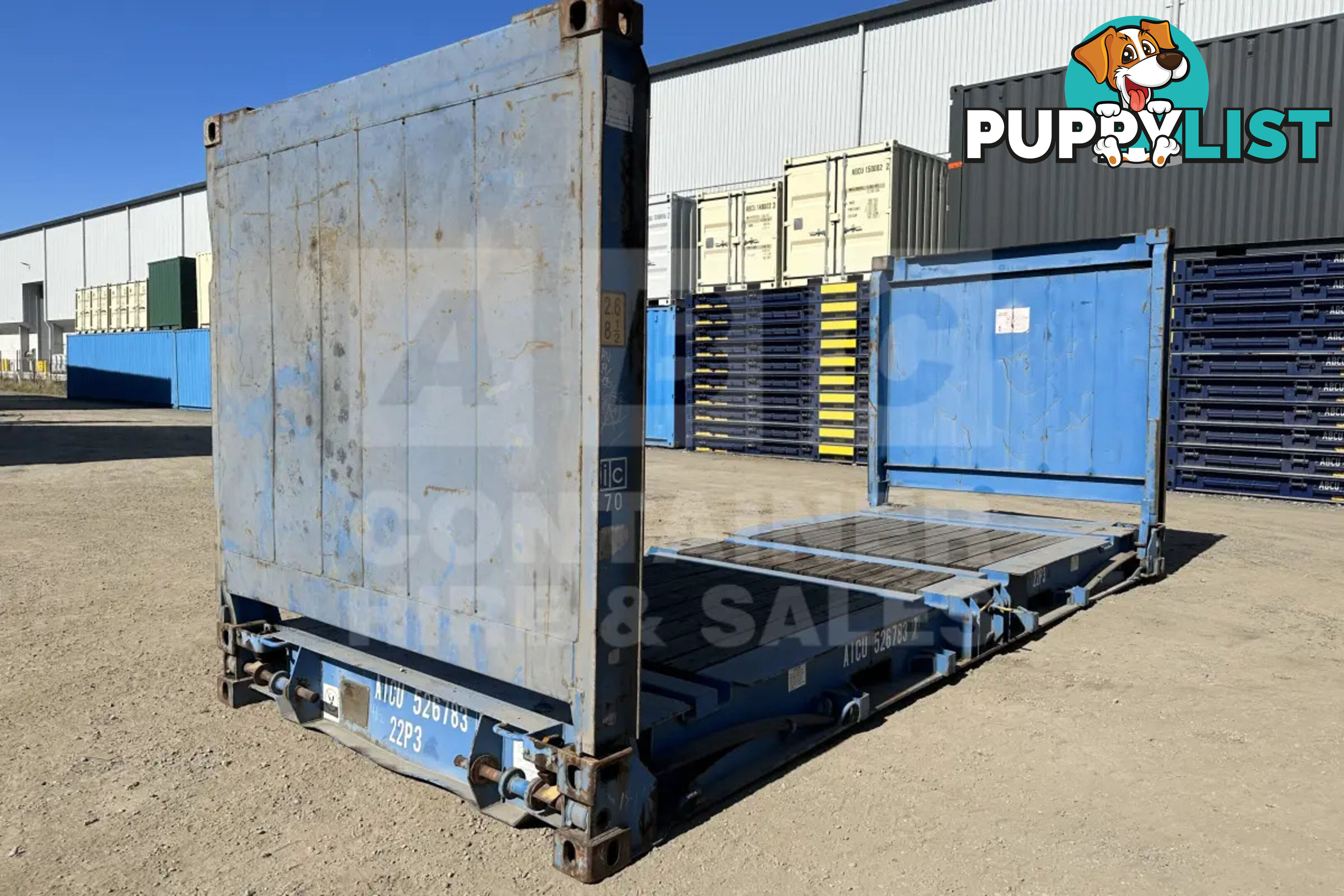 20' FLAT RACK SHIPPING CONTAINER (WITH COLLAPSIBLE ENDS)