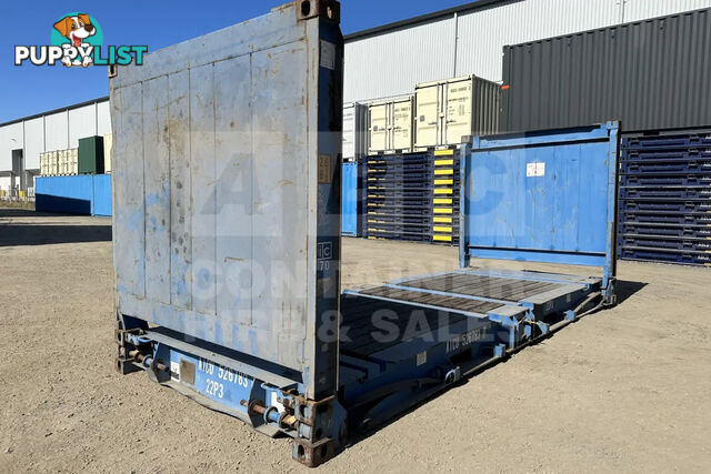 20' FLAT RACK SHIPPING CONTAINER (WITH COLLAPSIBLE ENDS)