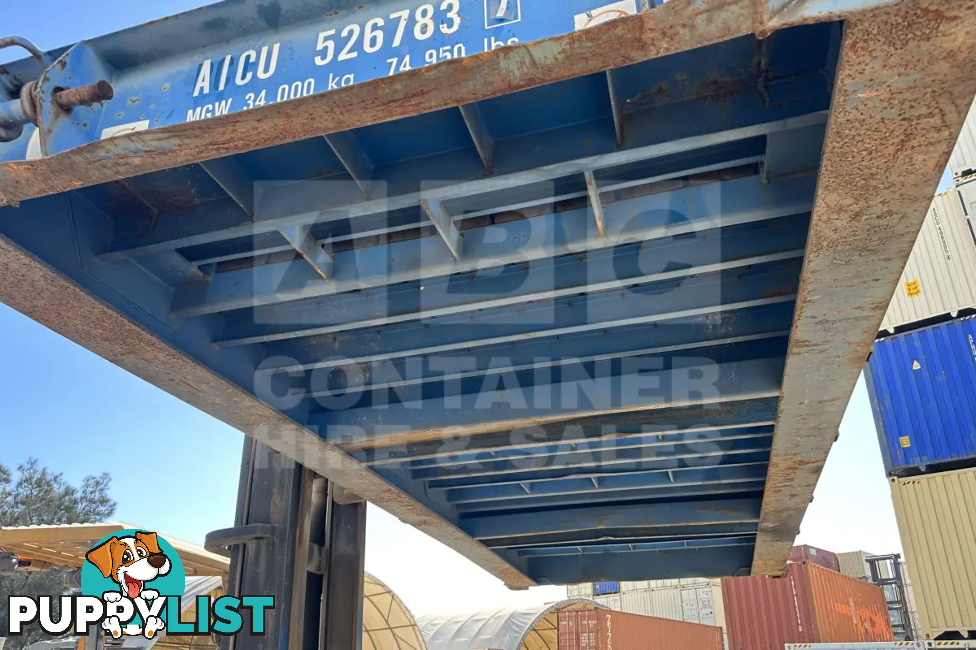20' FLAT RACK SHIPPING CONTAINER (WITH COLLAPSIBLE ENDS)