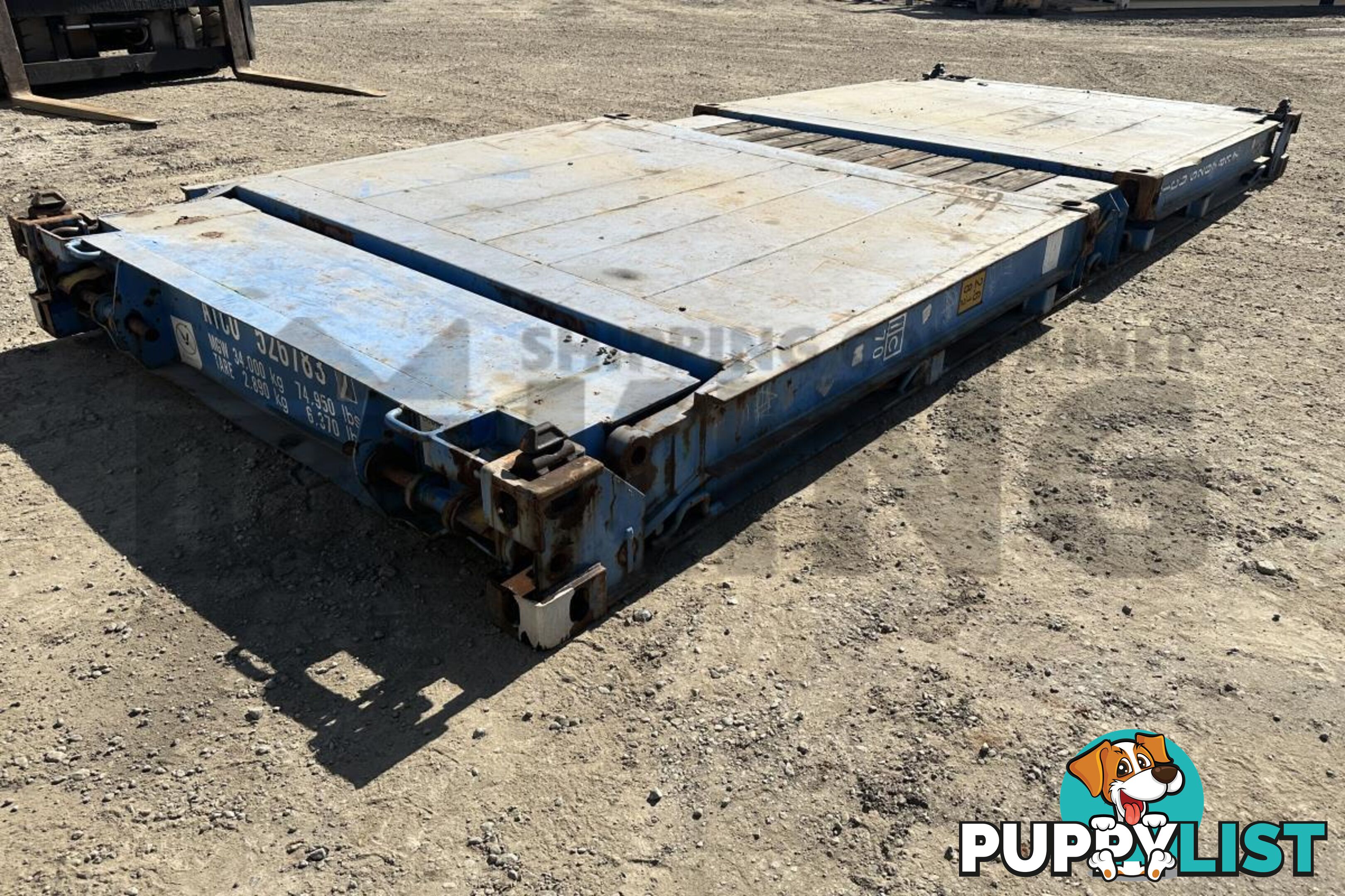 20' FLAT RACK SHIPPING CONTAINER (WITH COLLAPSIBLE ENDS)