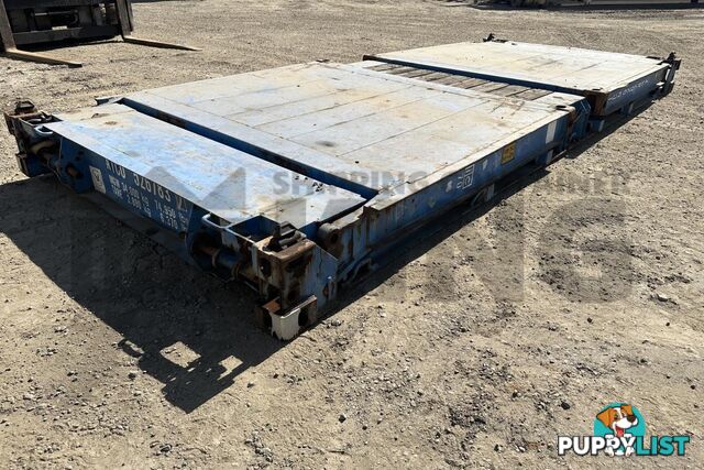 20' FLAT RACK SHIPPING CONTAINER (WITH COLLAPSIBLE ENDS)
