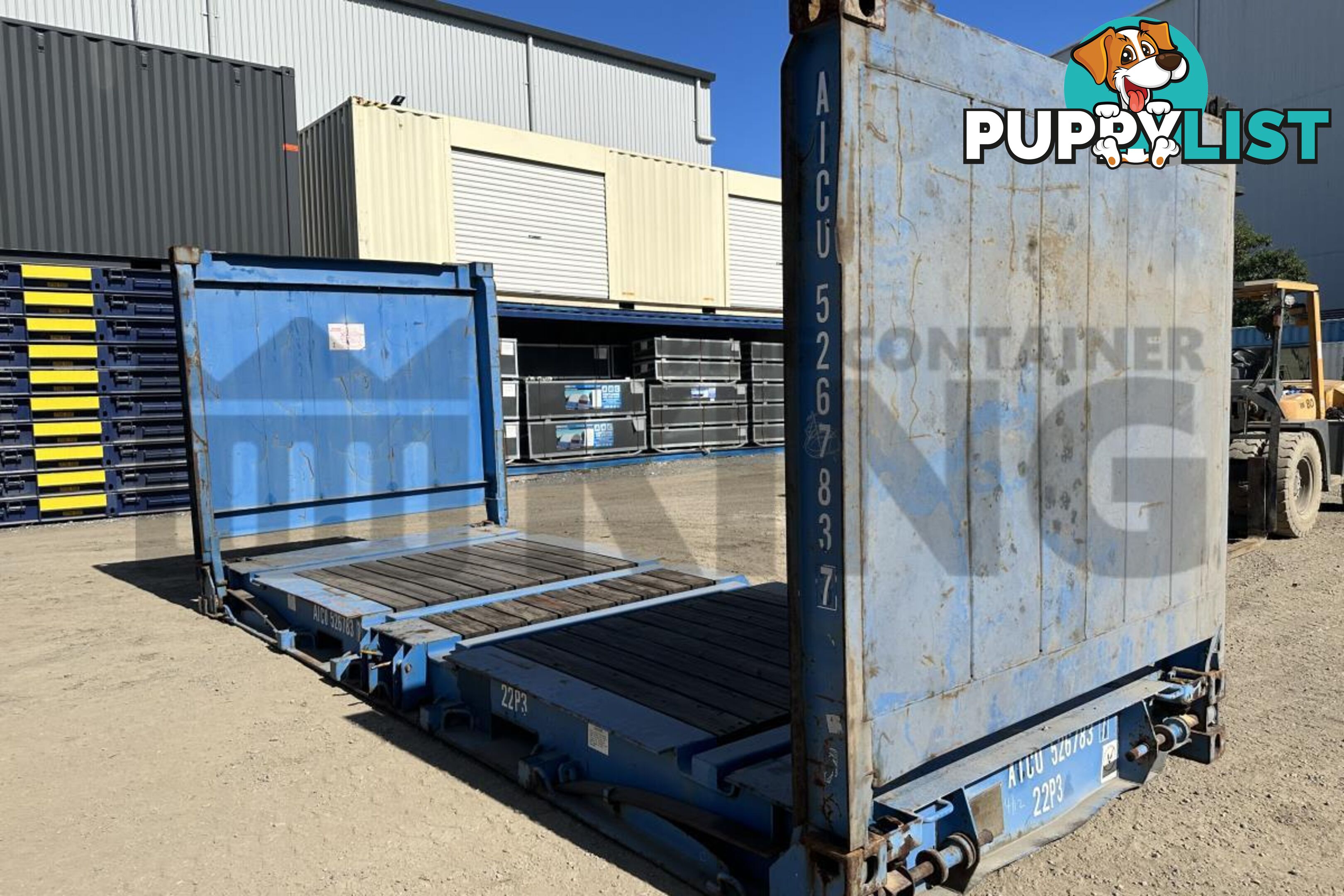 20' FLAT RACK SHIPPING CONTAINER (WITH COLLAPSIBLE ENDS)