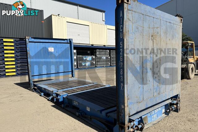 20' FLAT RACK SHIPPING CONTAINER (WITH COLLAPSIBLE ENDS)