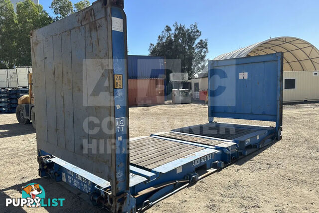20' FLAT RACK SHIPPING CONTAINER (WITH COLLAPSIBLE ENDS)