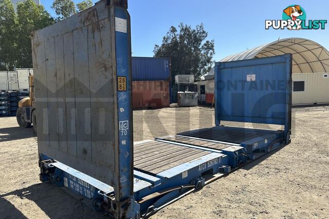 20' FLAT RACK SHIPPING CONTAINER (WITH COLLAPSIBLE ENDS)
