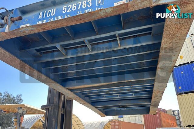 20' FLAT RACK SHIPPING CONTAINER (WITH COLLAPSIBLE ENDS)