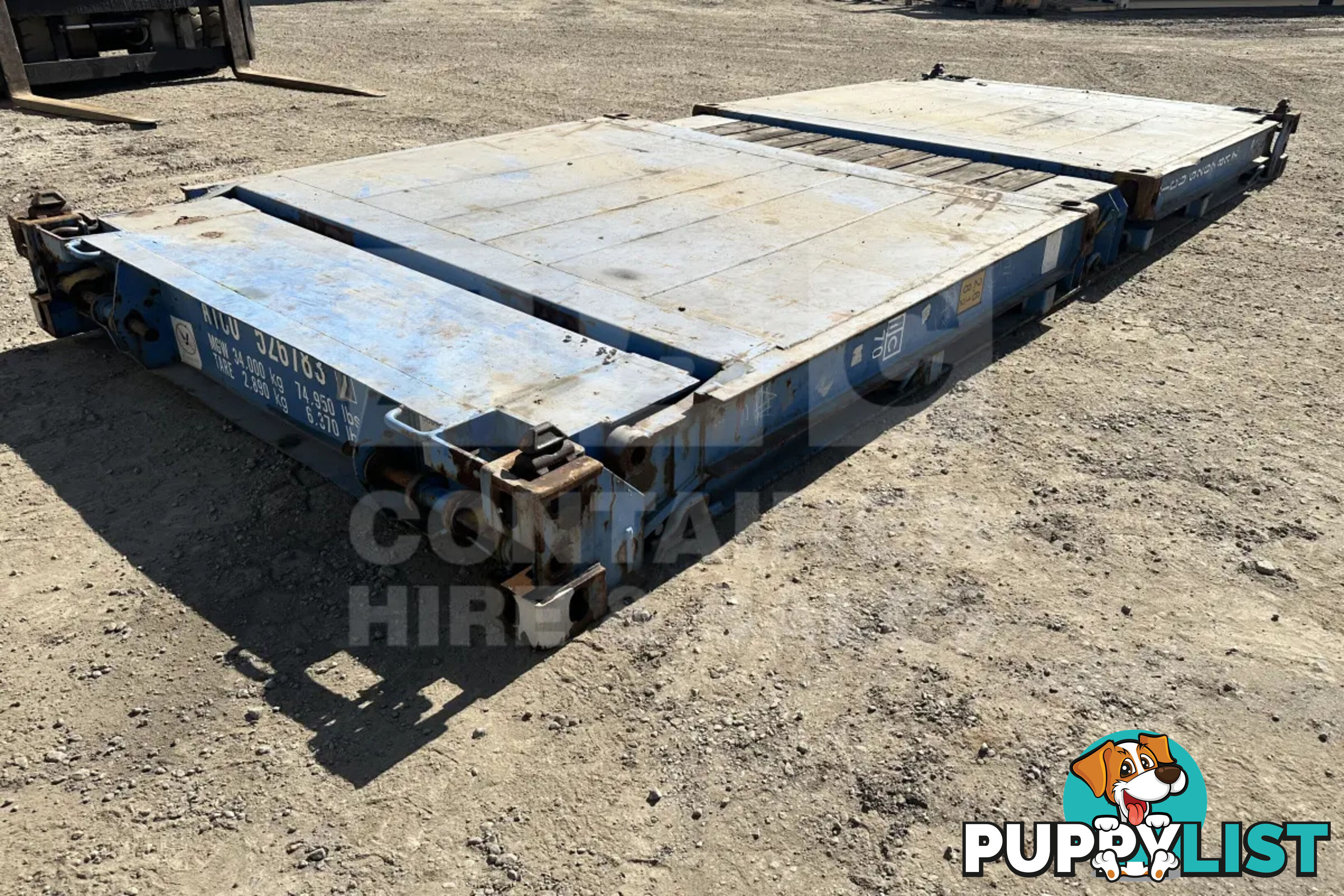 20' FLAT RACK SHIPPING CONTAINER (WITH COLLAPSIBLE ENDS)