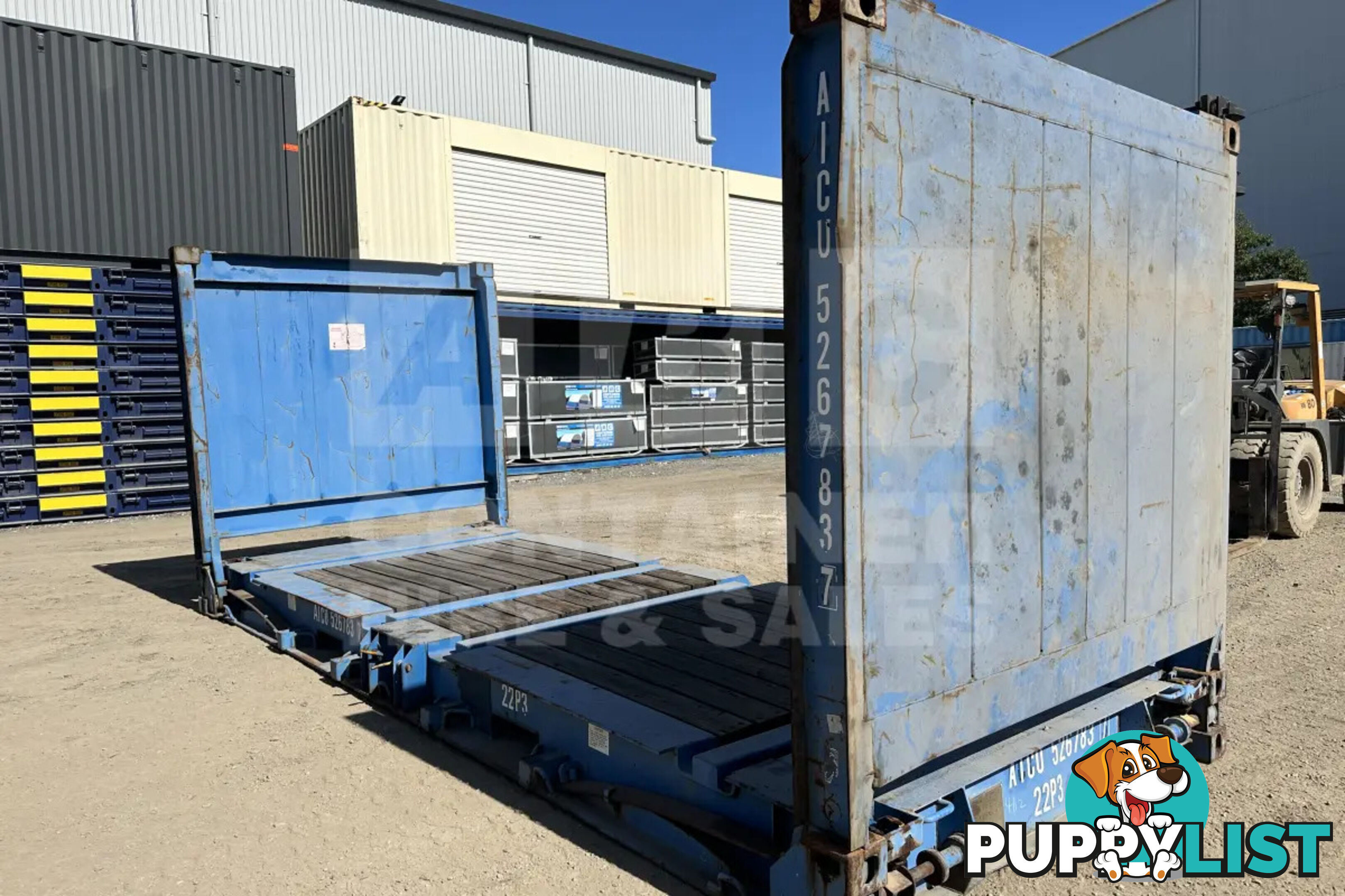 20' FLAT RACK SHIPPING CONTAINER (WITH COLLAPSIBLE ENDS)