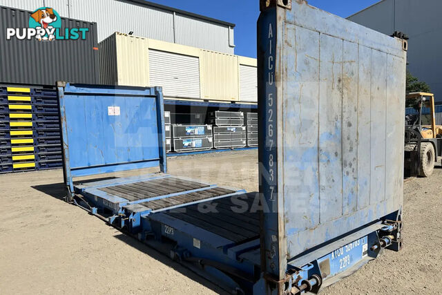 20' FLAT RACK SHIPPING CONTAINER (WITH COLLAPSIBLE ENDS)