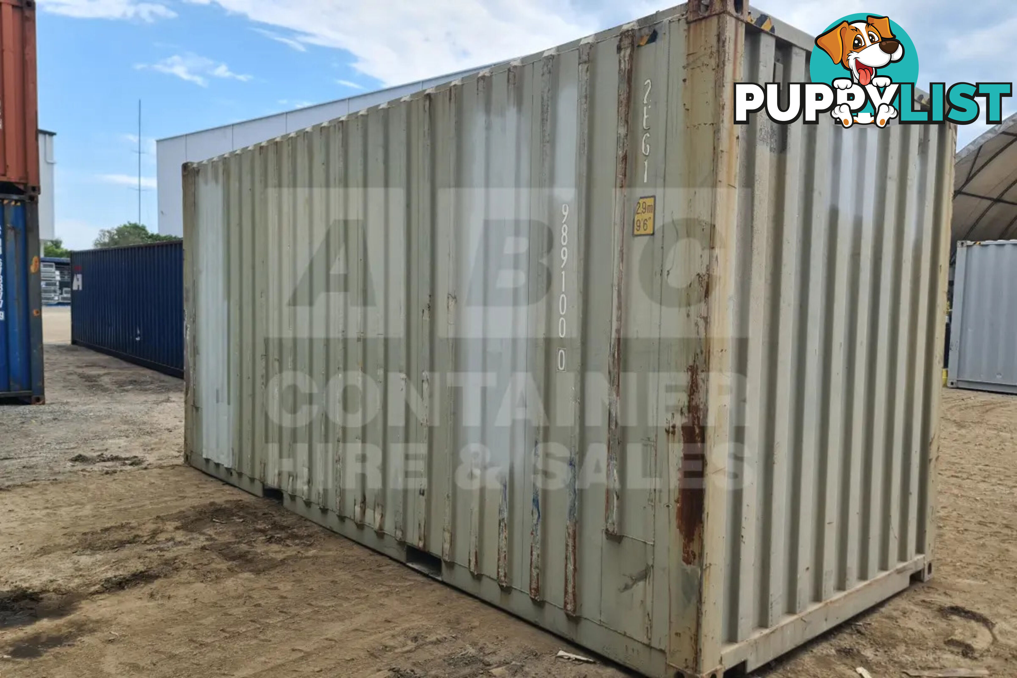 20' HIGH CUBE SHIPPING CONTAINER (WITH TIE RAILS)