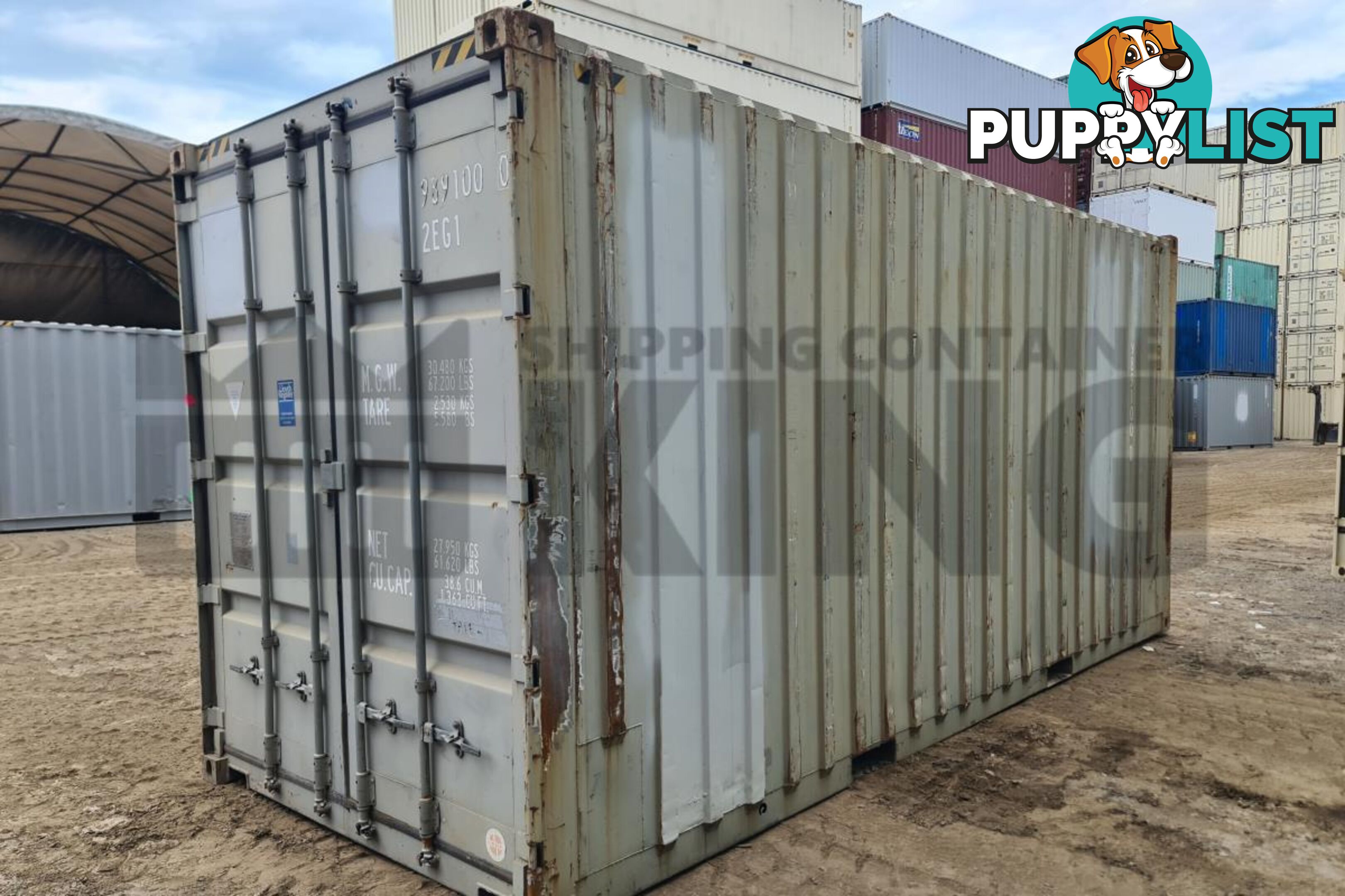20' HIGH CUBE SHIPPING CONTAINER (WITH TIE RAILS)