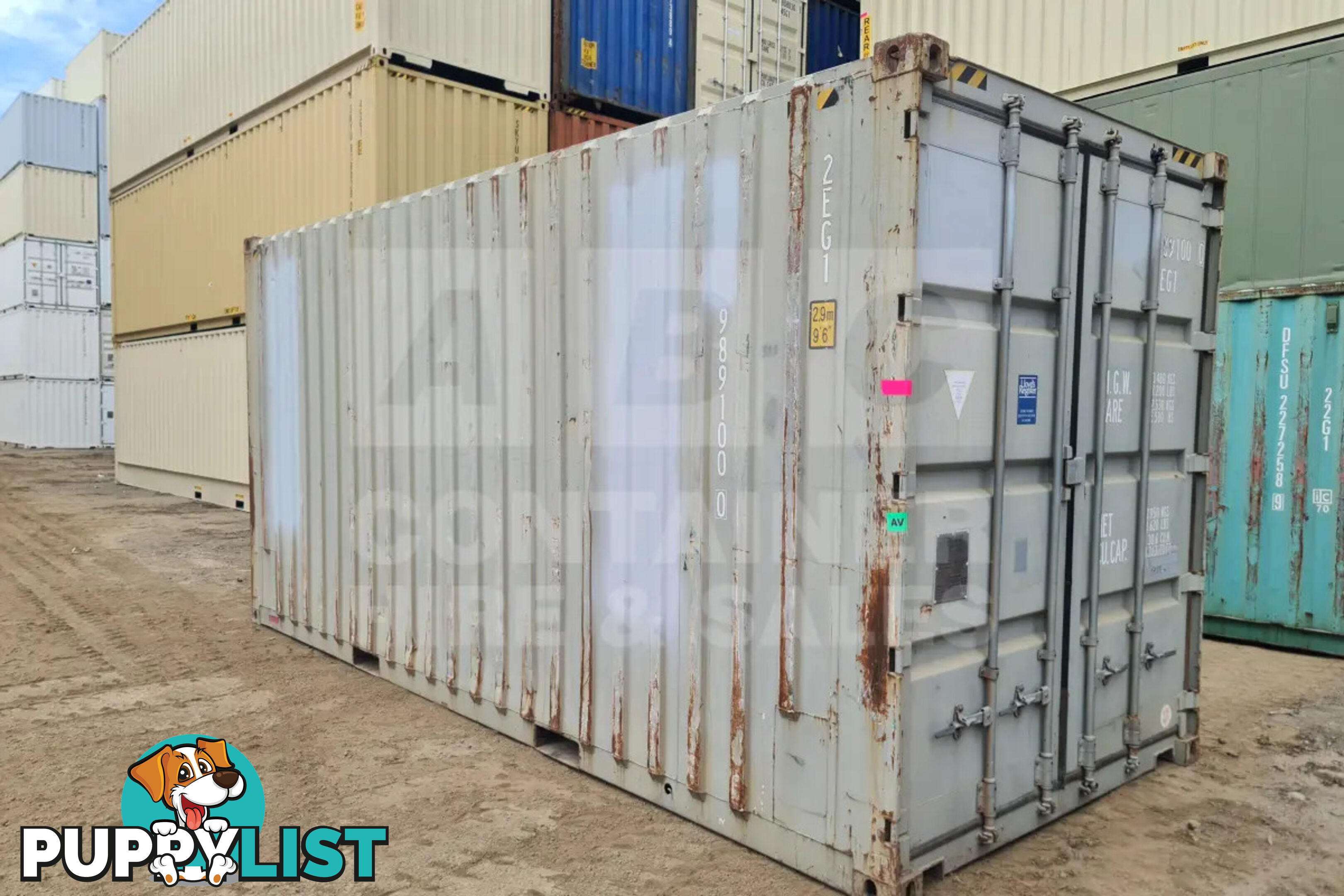 20' HIGH CUBE SHIPPING CONTAINER (WITH TIE RAILS)