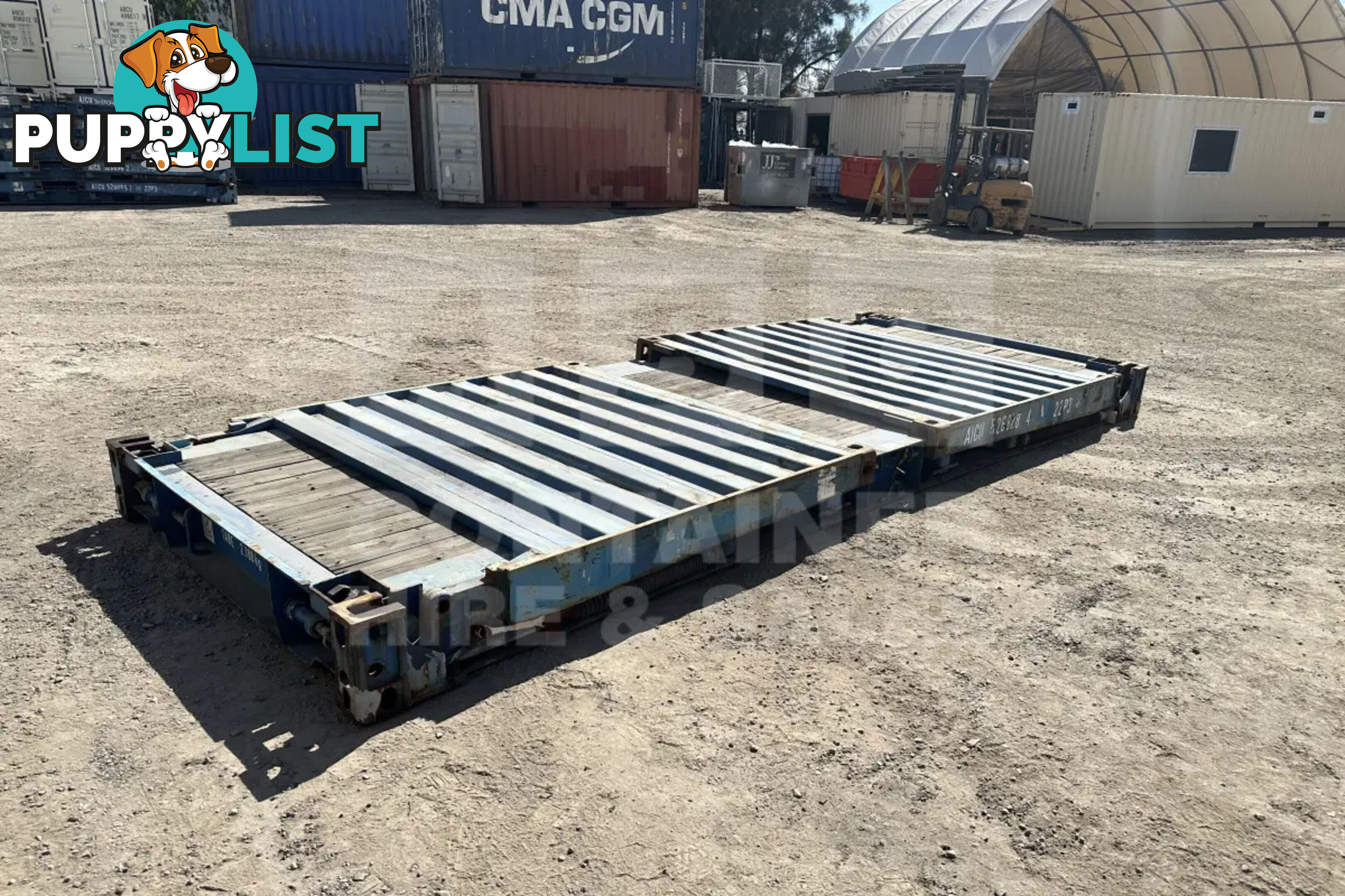 20' FLAT RACK SHIPPING CONTAINER (WITH COLLAPSIBLE ENDS)