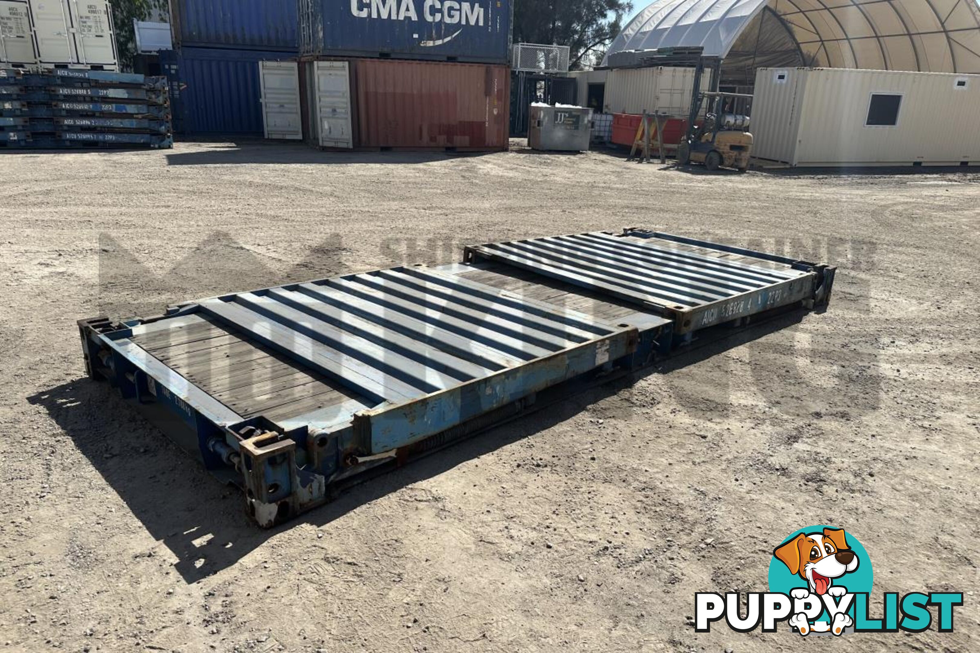 20' FLAT RACK SHIPPING CONTAINER (WITH COLLAPSIBLE ENDS)