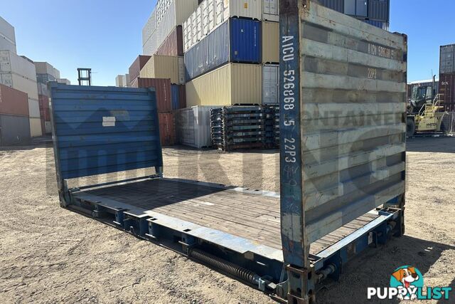 20' FLAT RACK SHIPPING CONTAINER (WITH COLLAPSIBLE ENDS)