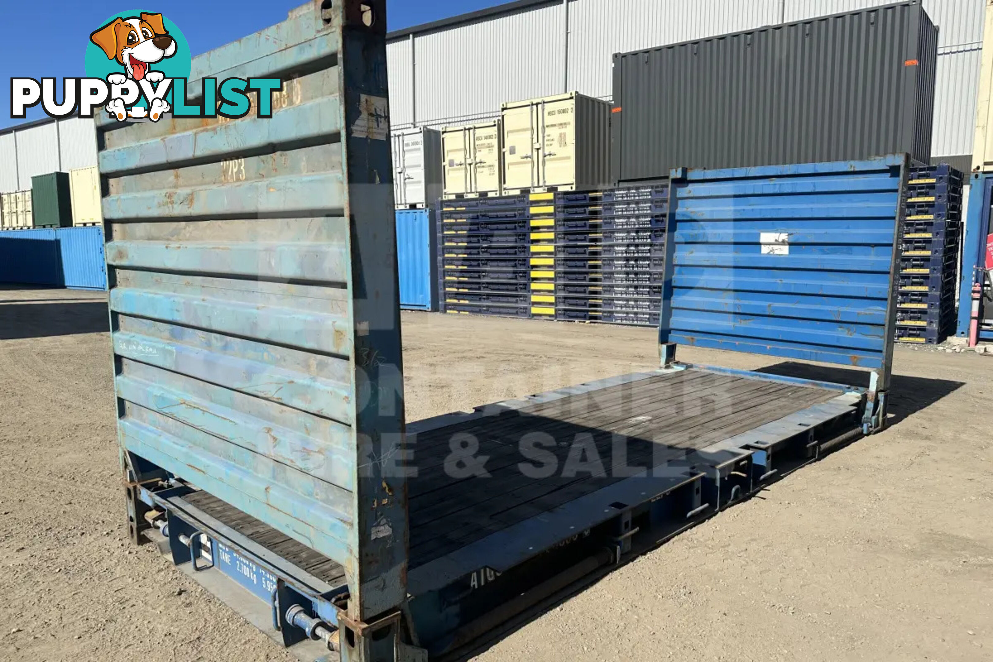 20' FLAT RACK SHIPPING CONTAINER (WITH COLLAPSIBLE ENDS)