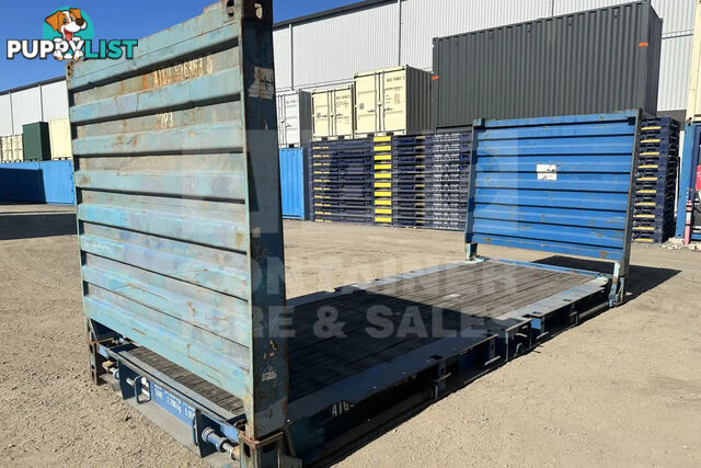 20' FLAT RACK SHIPPING CONTAINER (WITH COLLAPSIBLE ENDS)