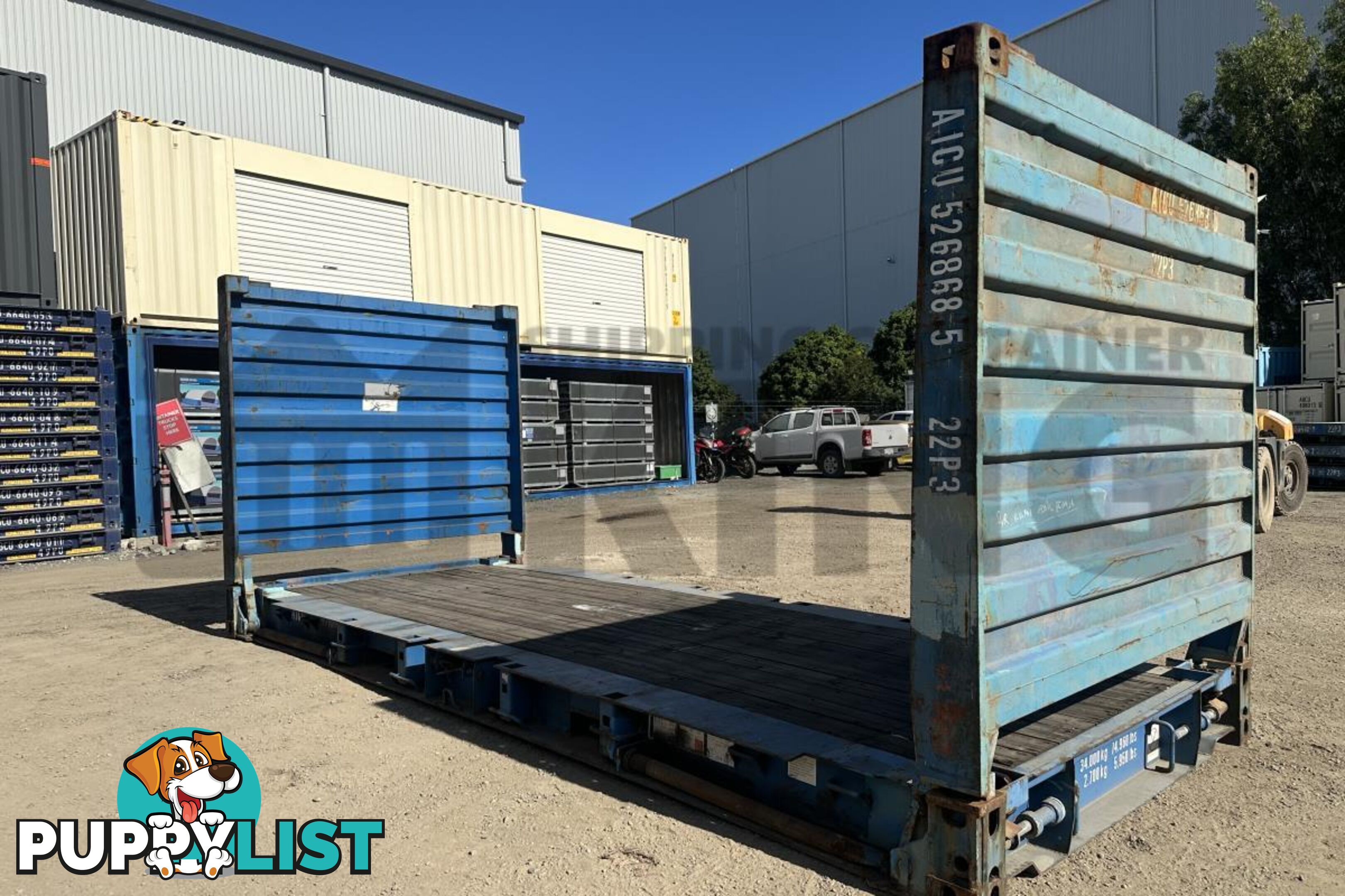20' FLAT RACK SHIPPING CONTAINER (WITH COLLAPSIBLE ENDS)