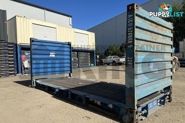20' FLAT RACK SHIPPING CONTAINER (WITH COLLAPSIBLE ENDS)