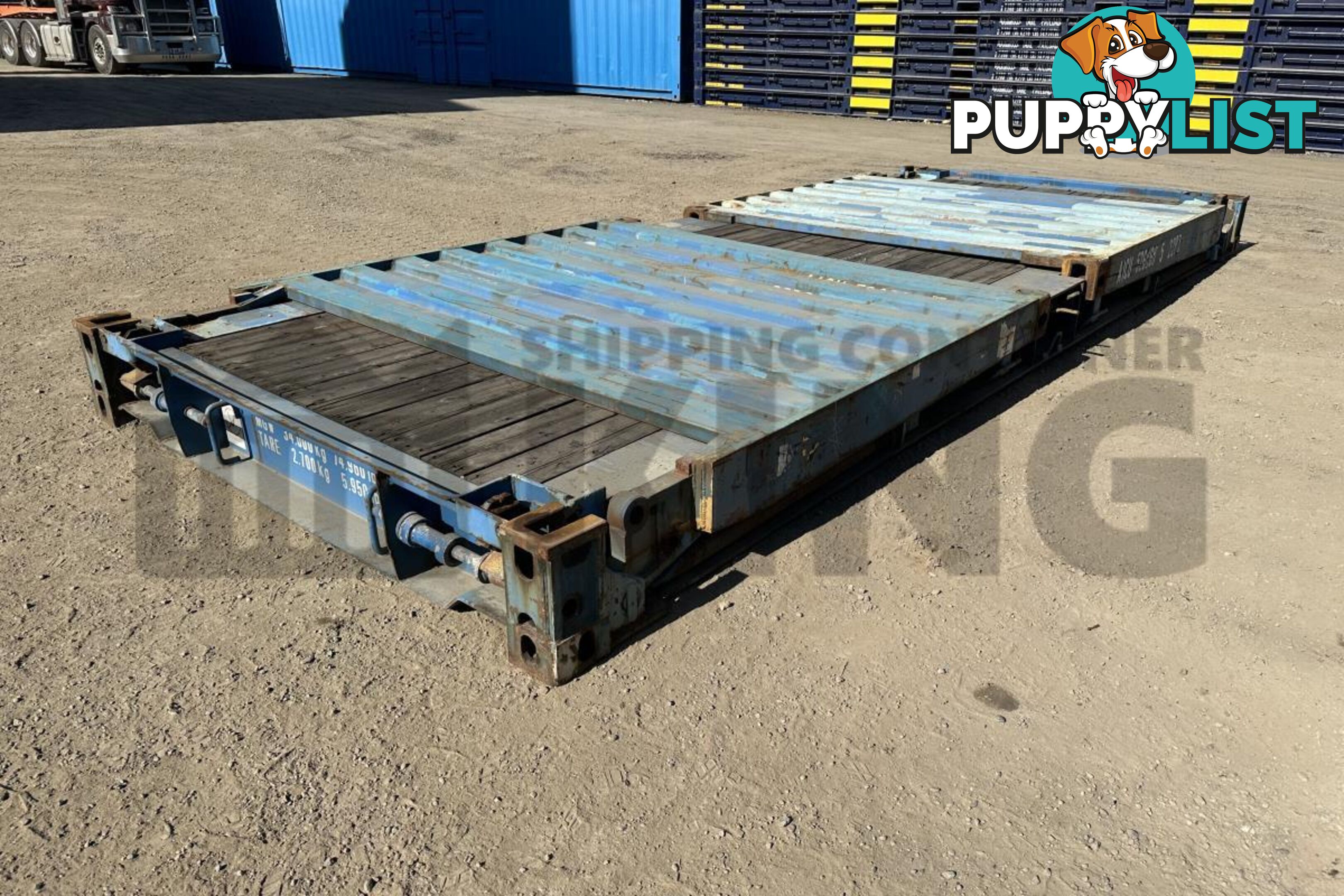20' FLAT RACK SHIPPING CONTAINER (WITH COLLAPSIBLE ENDS)