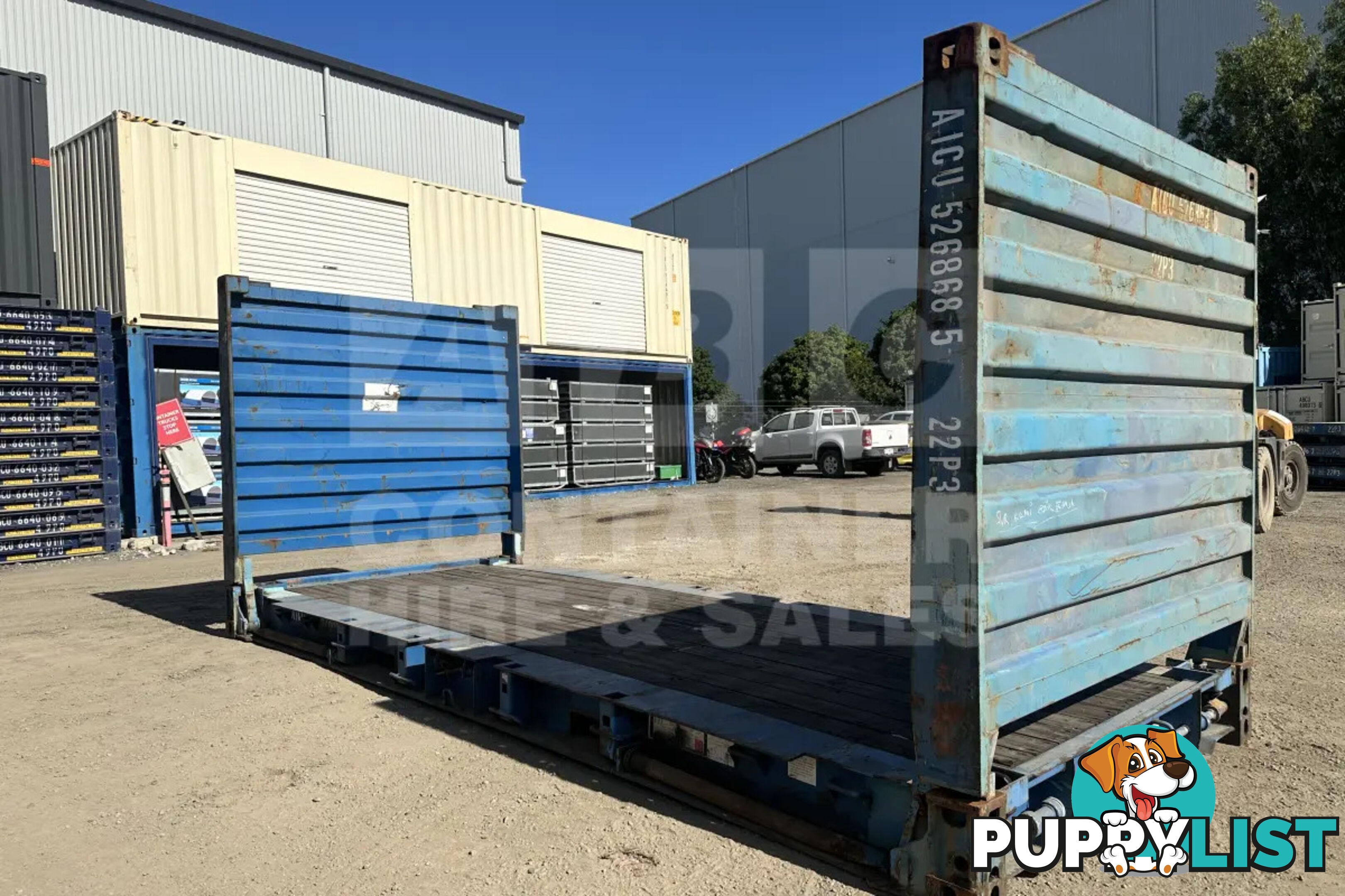 20' FLAT RACK SHIPPING CONTAINER (WITH COLLAPSIBLE ENDS)