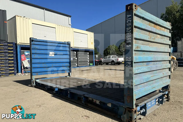 20' FLAT RACK SHIPPING CONTAINER (WITH COLLAPSIBLE ENDS)