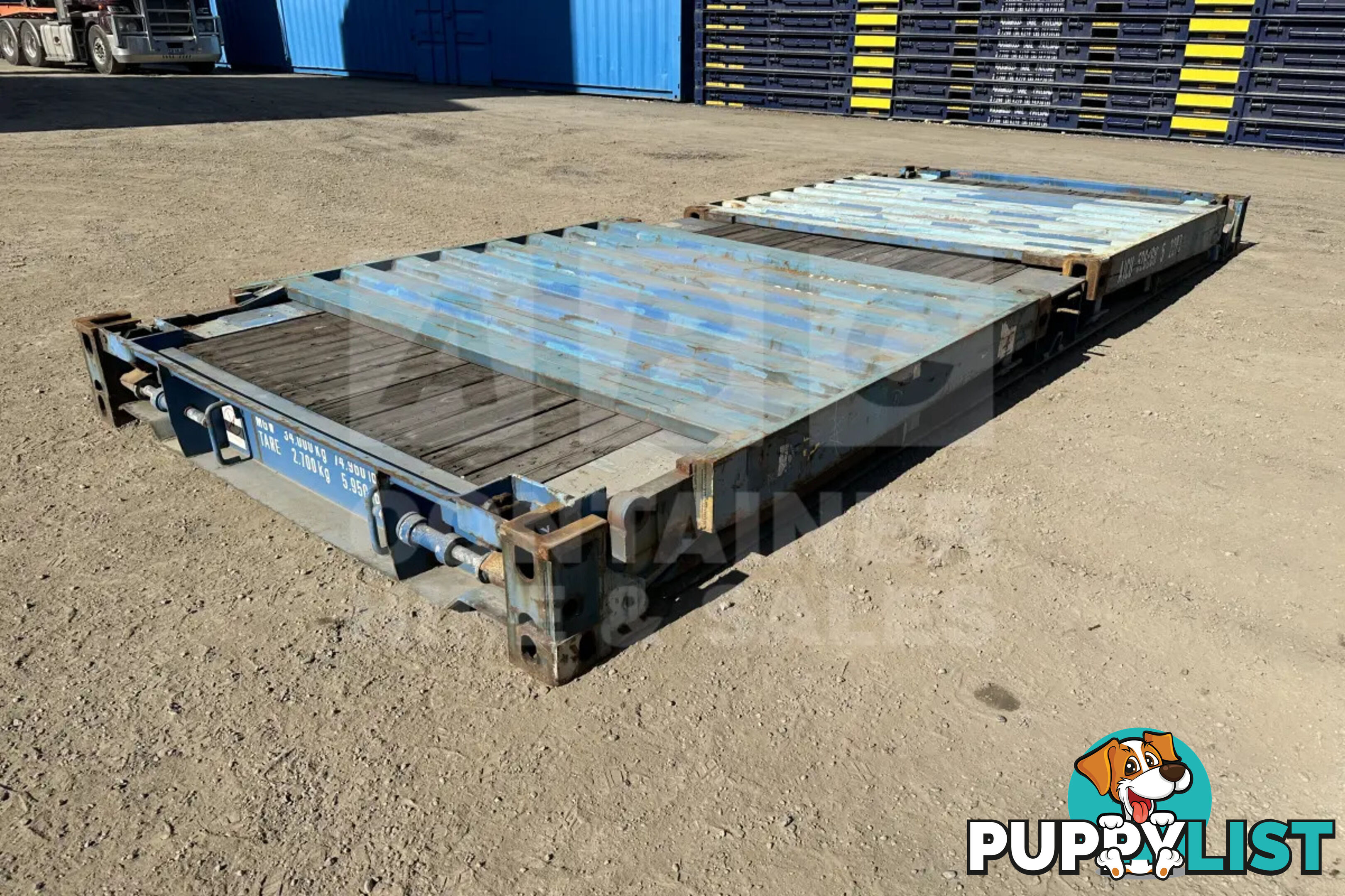 20' FLAT RACK SHIPPING CONTAINER (WITH COLLAPSIBLE ENDS)