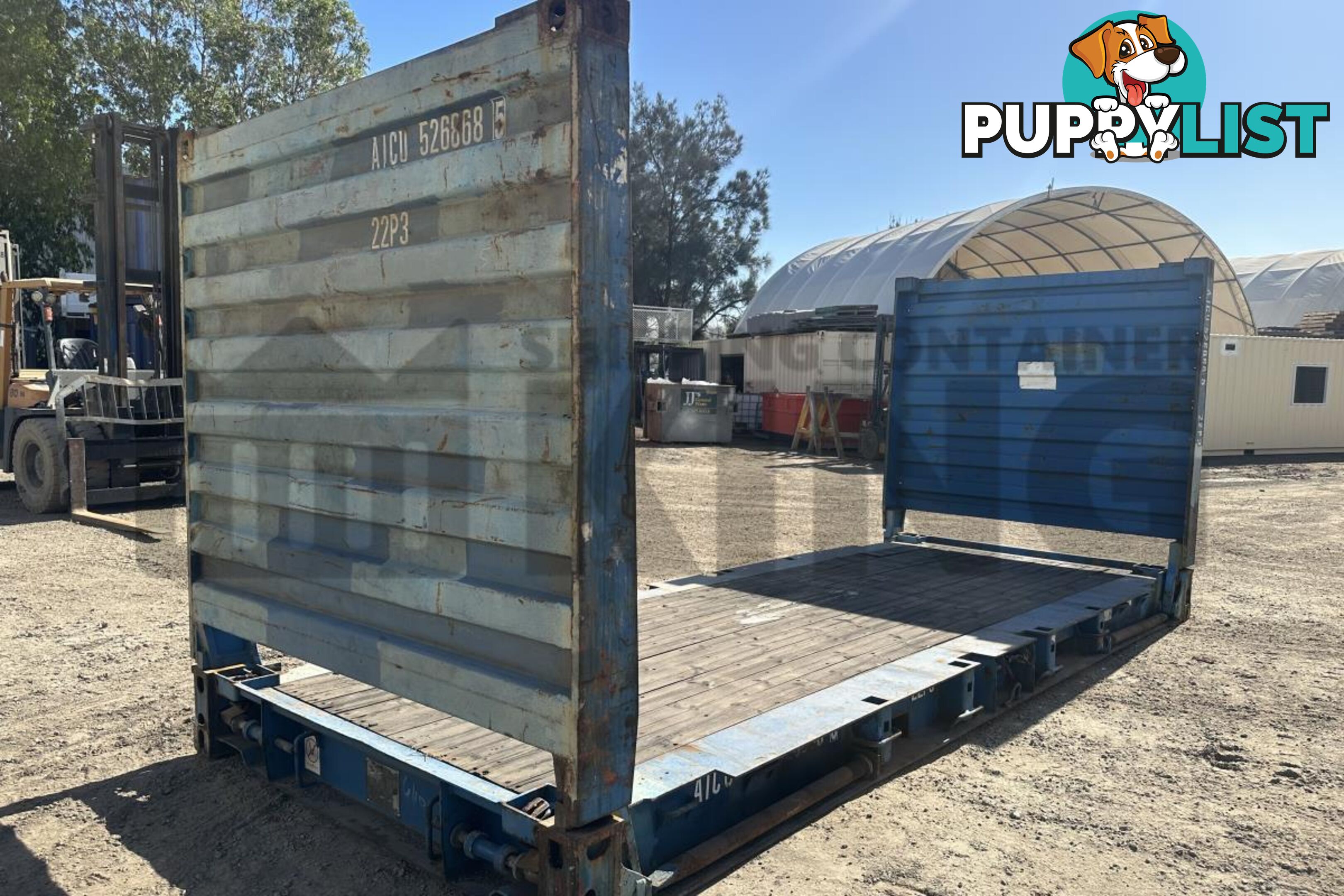 20' FLAT RACK SHIPPING CONTAINER (WITH COLLAPSIBLE ENDS)