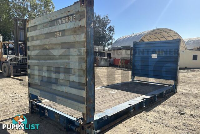 20' FLAT RACK SHIPPING CONTAINER (WITH COLLAPSIBLE ENDS)