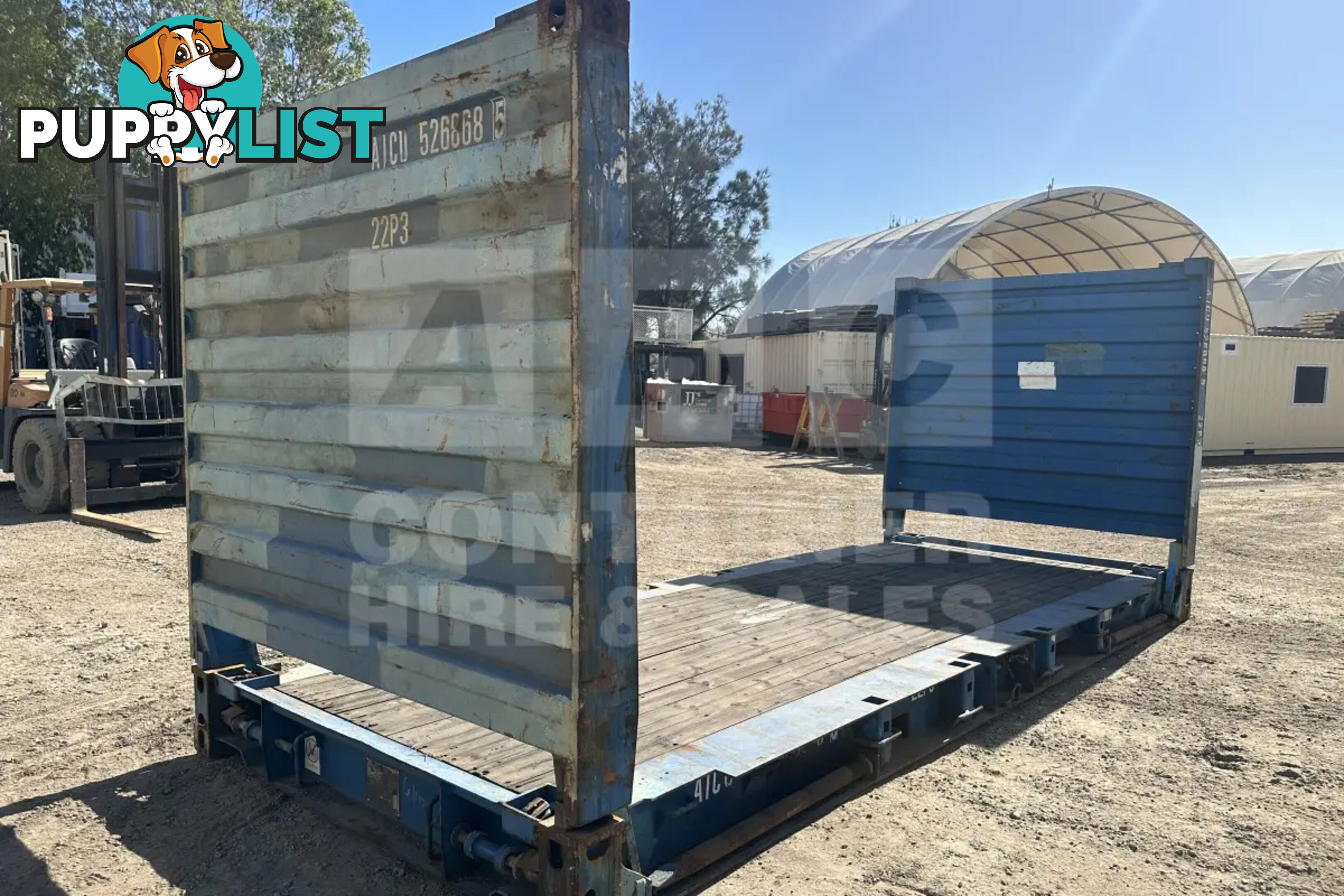20' FLAT RACK SHIPPING CONTAINER (WITH COLLAPSIBLE ENDS)