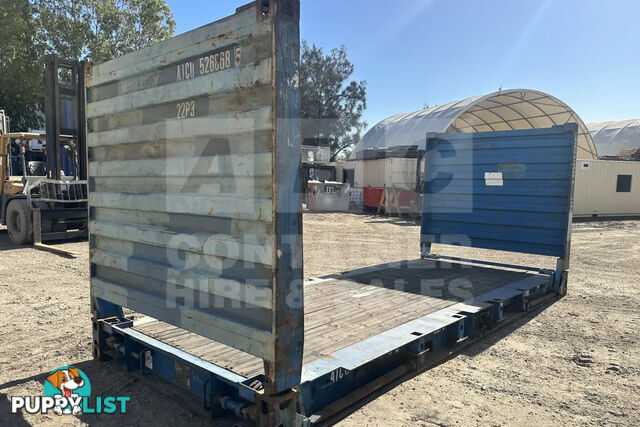 20' FLAT RACK SHIPPING CONTAINER (WITH COLLAPSIBLE ENDS)