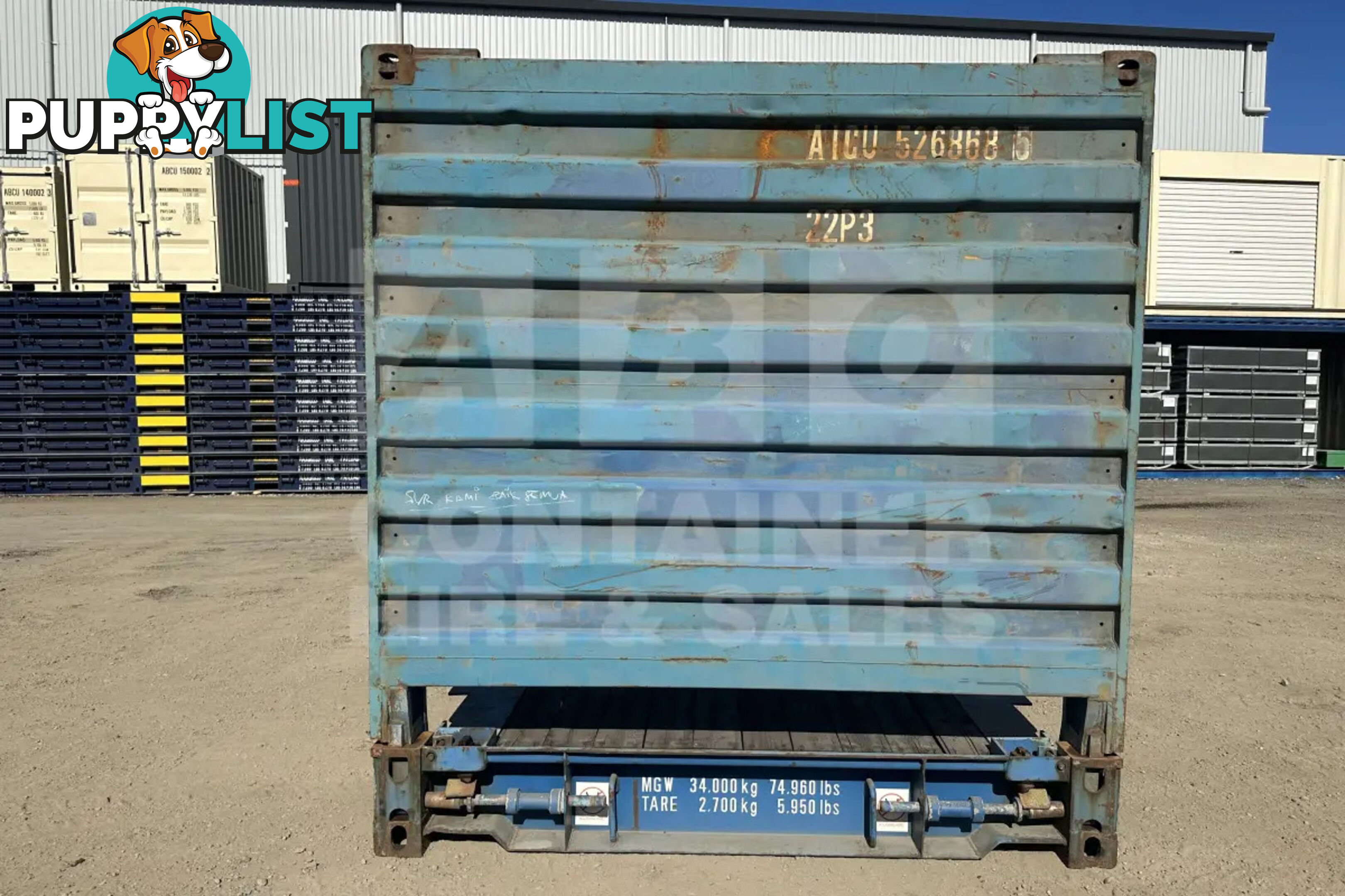 20' FLAT RACK SHIPPING CONTAINER (WITH COLLAPSIBLE ENDS)