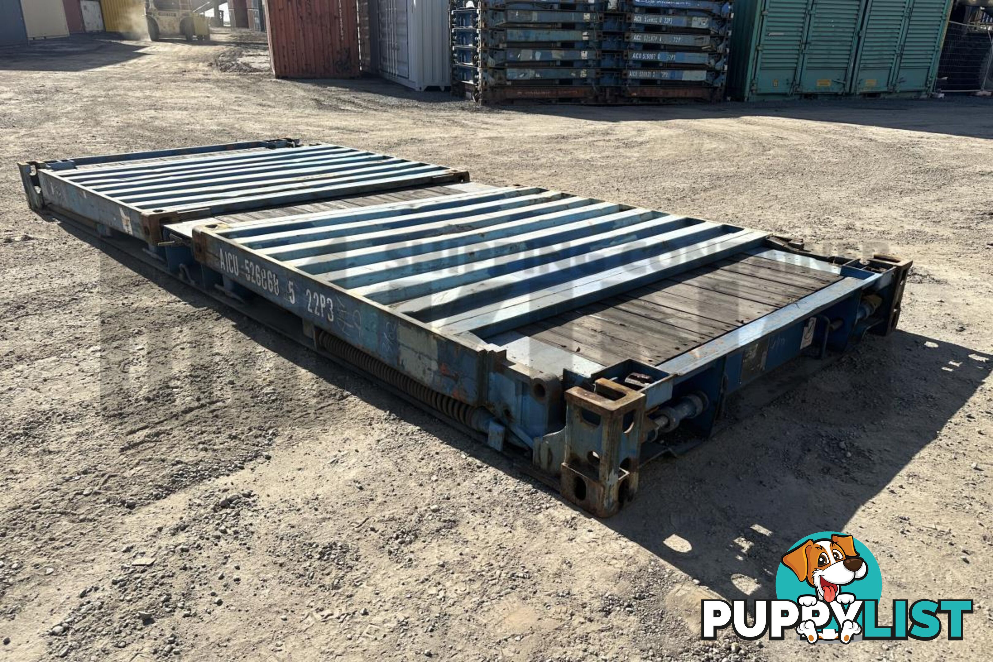20' FLAT RACK SHIPPING CONTAINER (WITH COLLAPSIBLE ENDS)