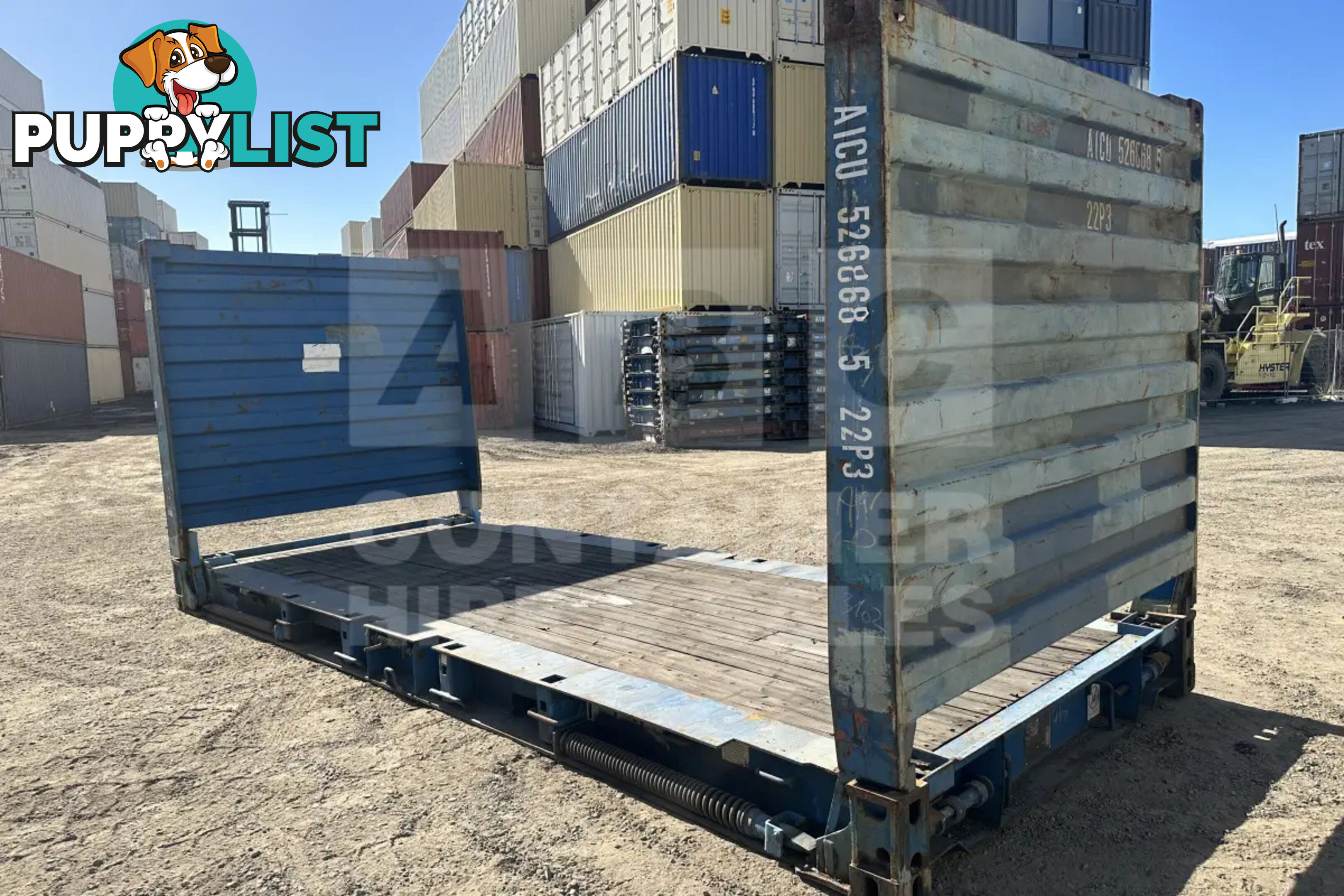 20' FLAT RACK SHIPPING CONTAINER (WITH COLLAPSIBLE ENDS)