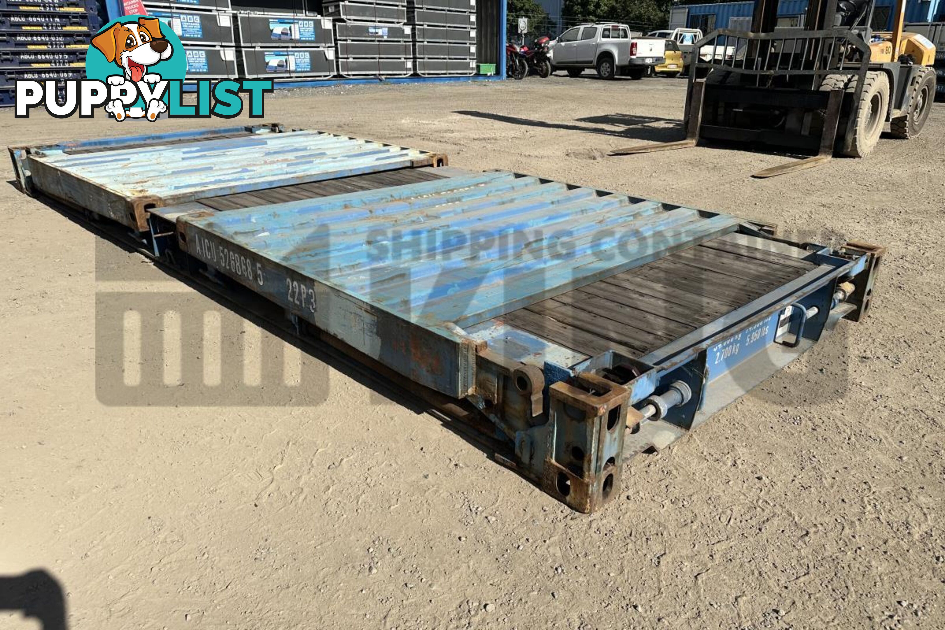 20' FLAT RACK SHIPPING CONTAINER (WITH COLLAPSIBLE ENDS)