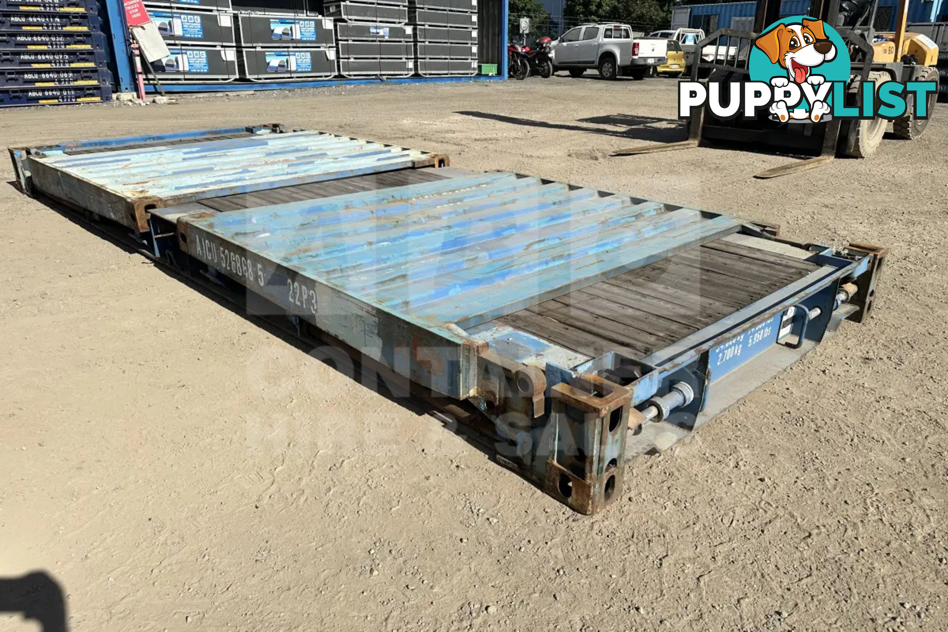 20' FLAT RACK SHIPPING CONTAINER (WITH COLLAPSIBLE ENDS)