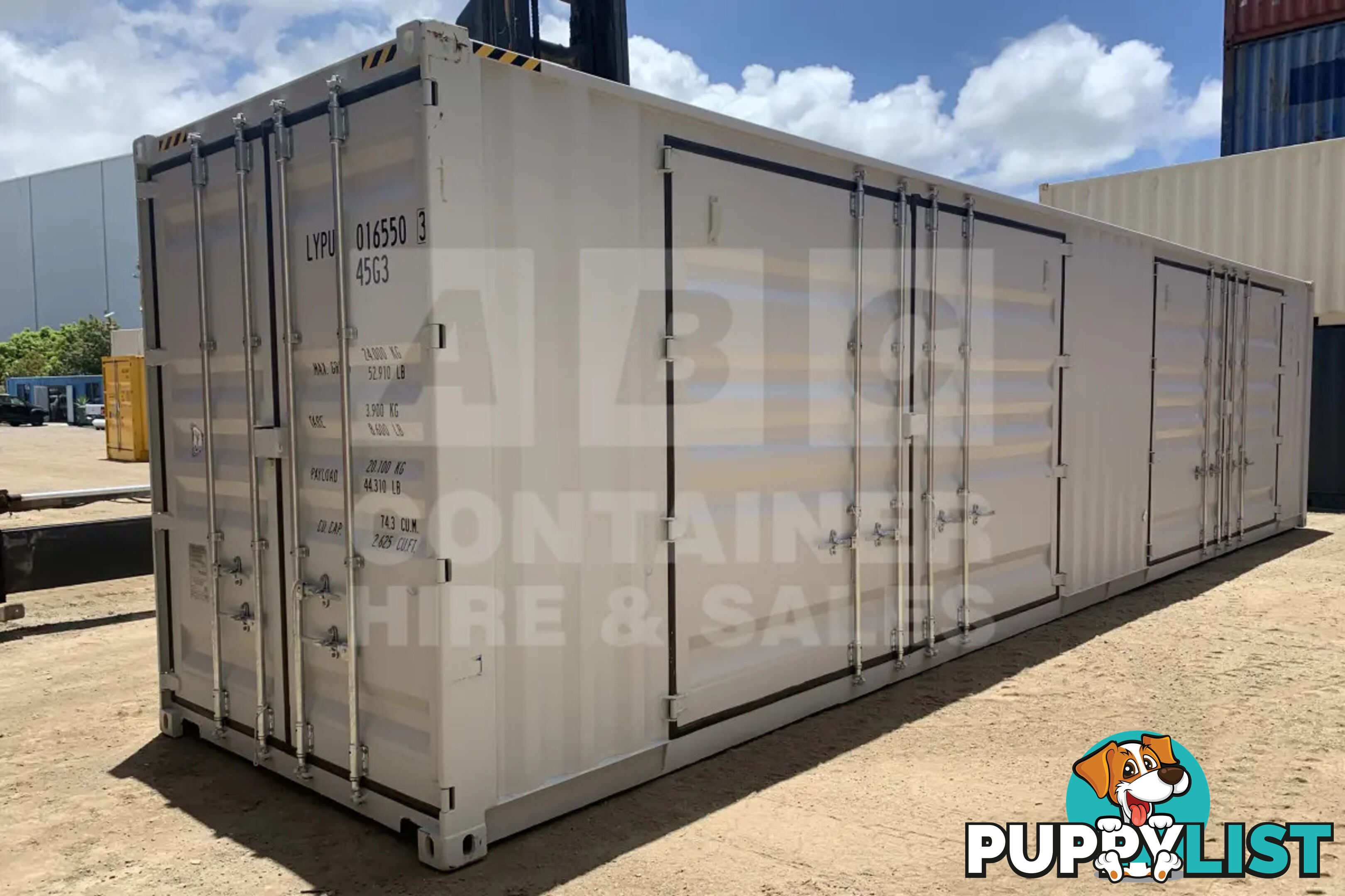 40' HIGH CUBE PARTIAL SIDE OPENING SHIPPING CONTAINER (2 SETS OF SIDE OPENING DOORS)