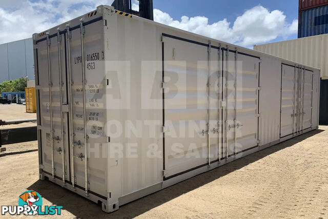 40' HIGH CUBE PARTIAL SIDE OPENING SHIPPING CONTAINER (2 SETS OF SIDE OPENING DOORS)