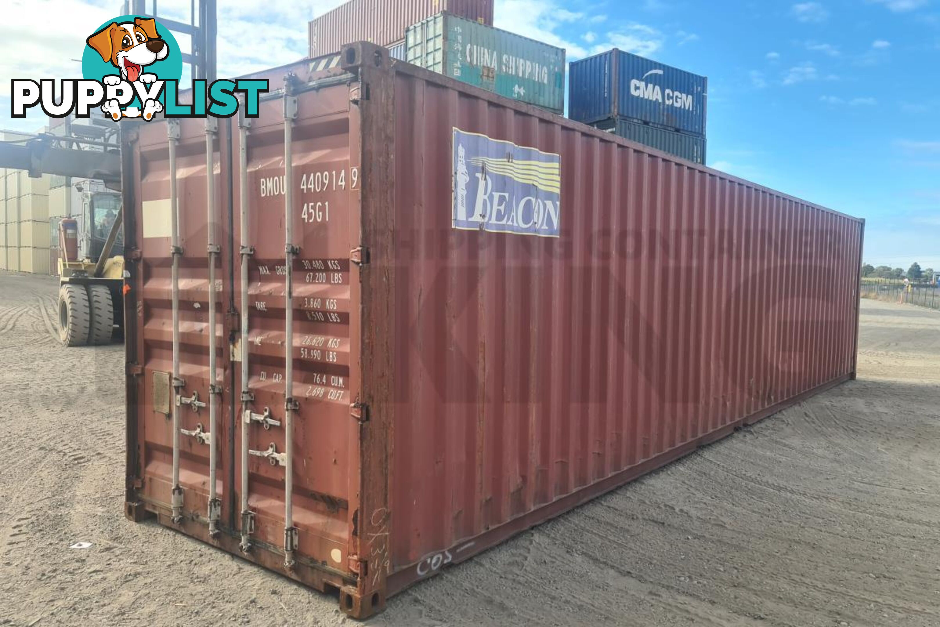 40' HIGH CUBE SHIPPING CONTAINER - in MacKay