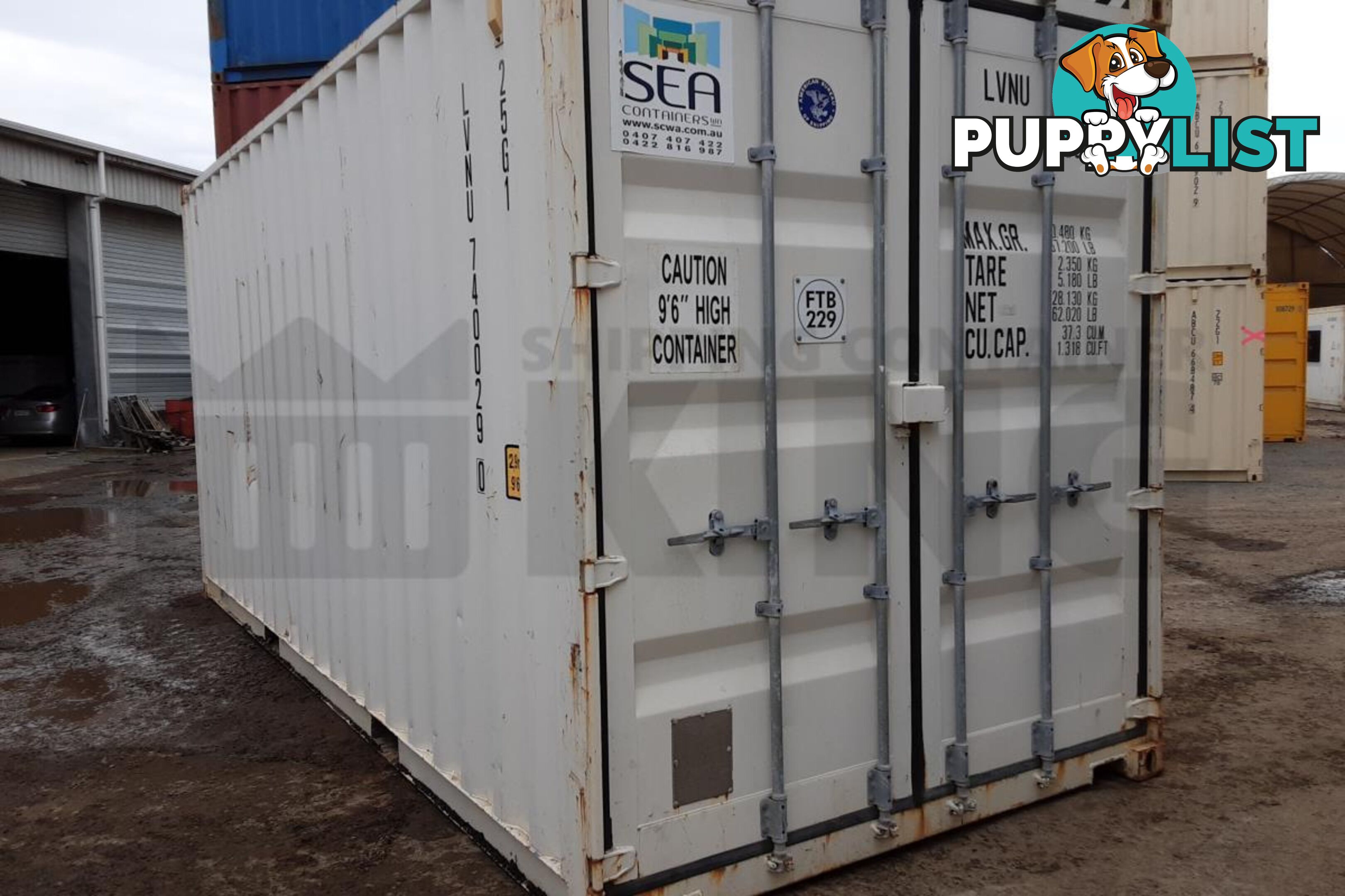 20' HIGH CUBE SHIPPING CONTAINER (WITH TIE RAILS) - in Brisbane