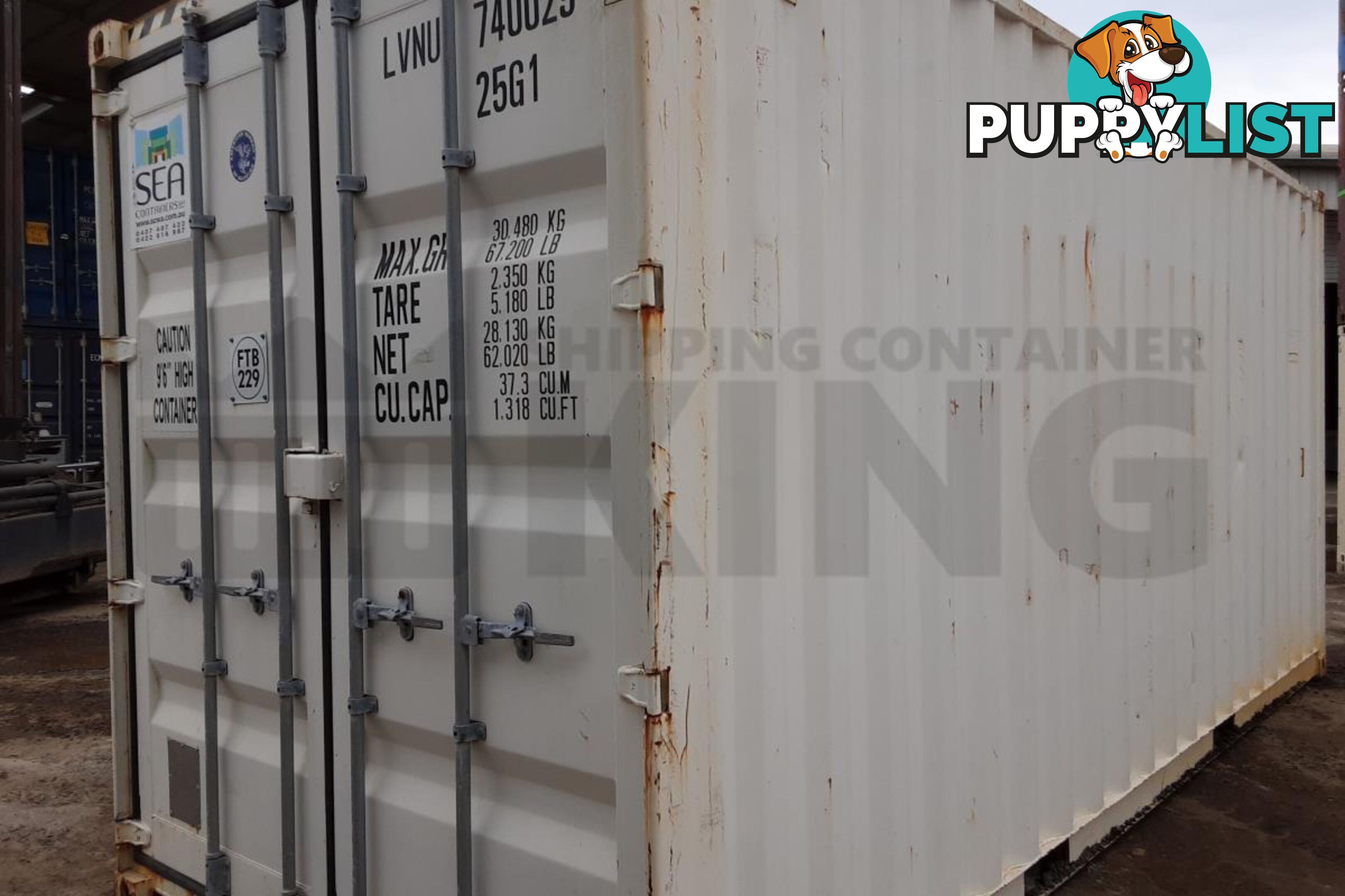 20' HIGH CUBE SHIPPING CONTAINER (WITH TIE RAILS) - in Brisbane