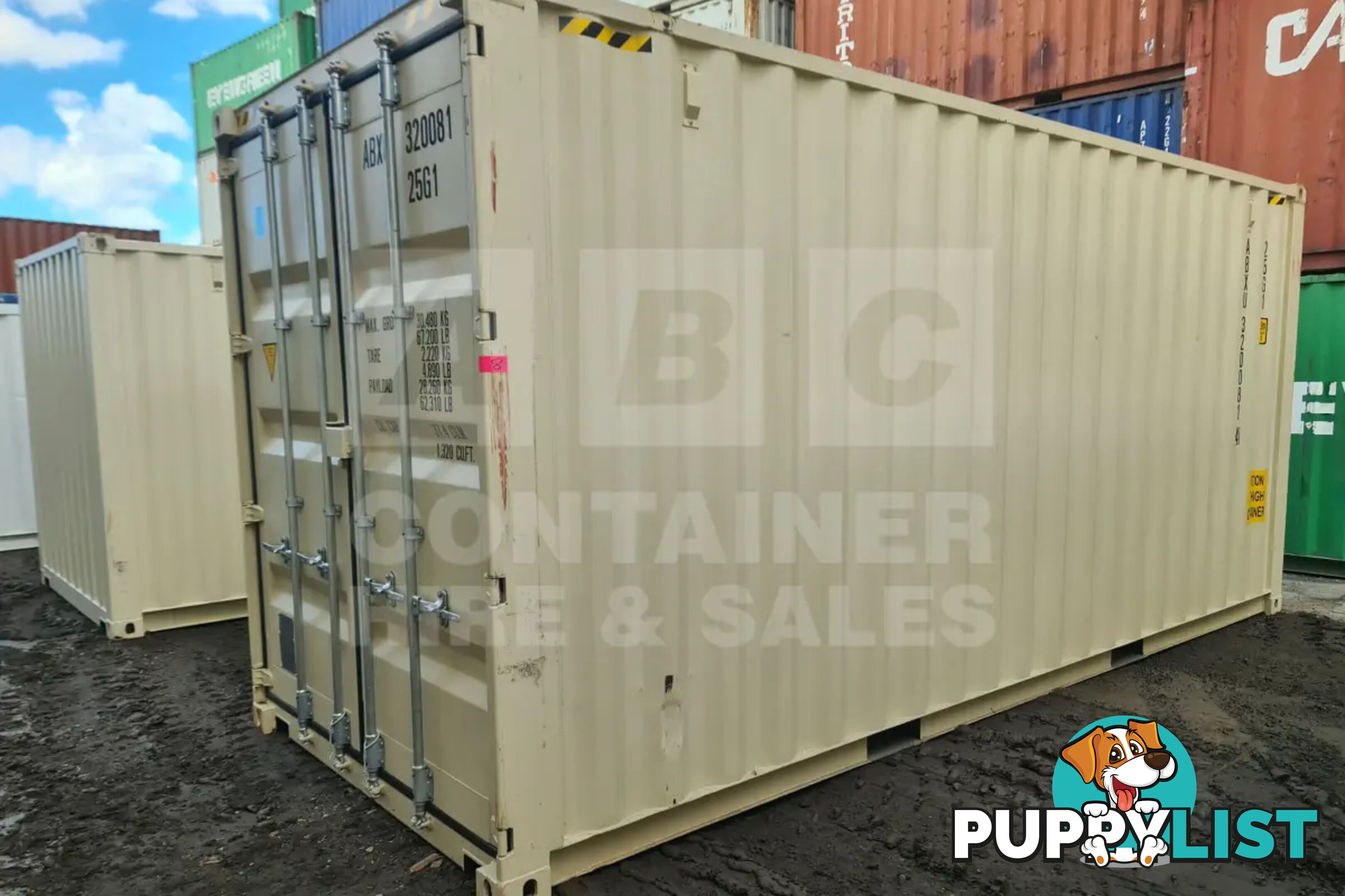 20' HIGH CUBE SHIPPING CONTAINER (WITH TIE RAILS)