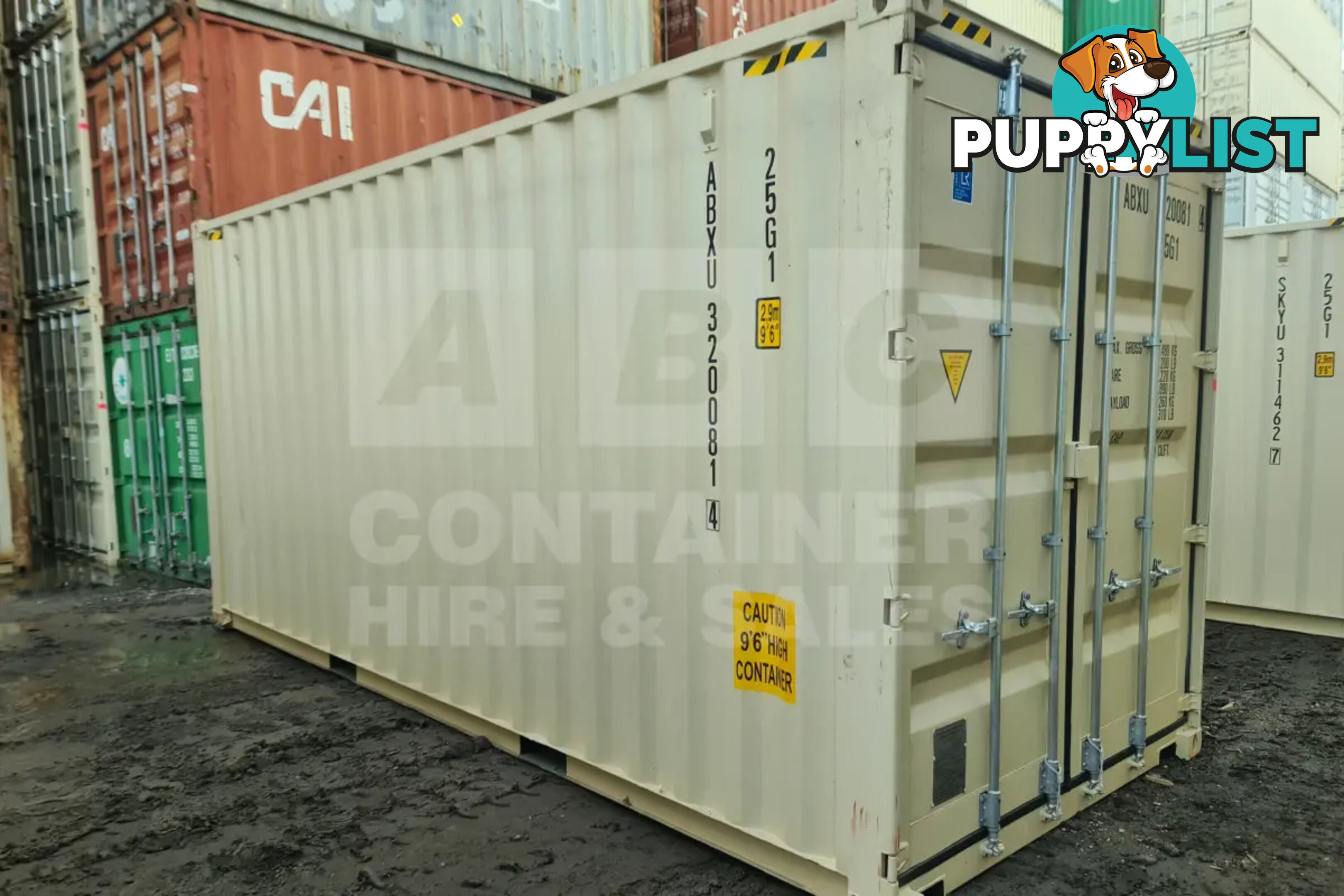 20' HIGH CUBE SHIPPING CONTAINER (WITH TIE RAILS)